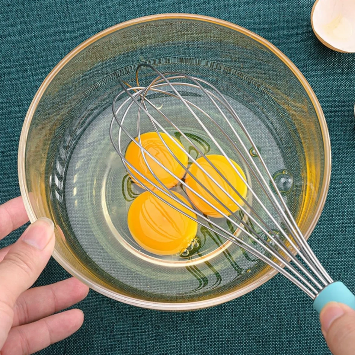 Batidor Varillas Cocina Batidor De Huevos Manual De Acero Inoxidable, Batidor De Huevos con Crema, Herramientas For Hornear Barillas Batir Batidor De Huevo(Blue,30x7cm)
