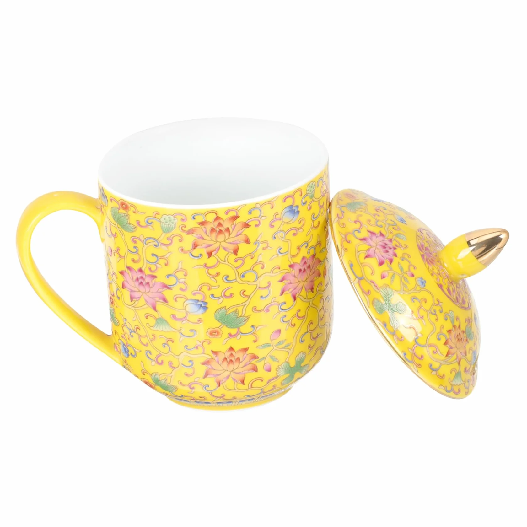 Cabilock Taza de Té de Cerámica con Tapa Estilo Clásico Regalo para Aficionados al Té