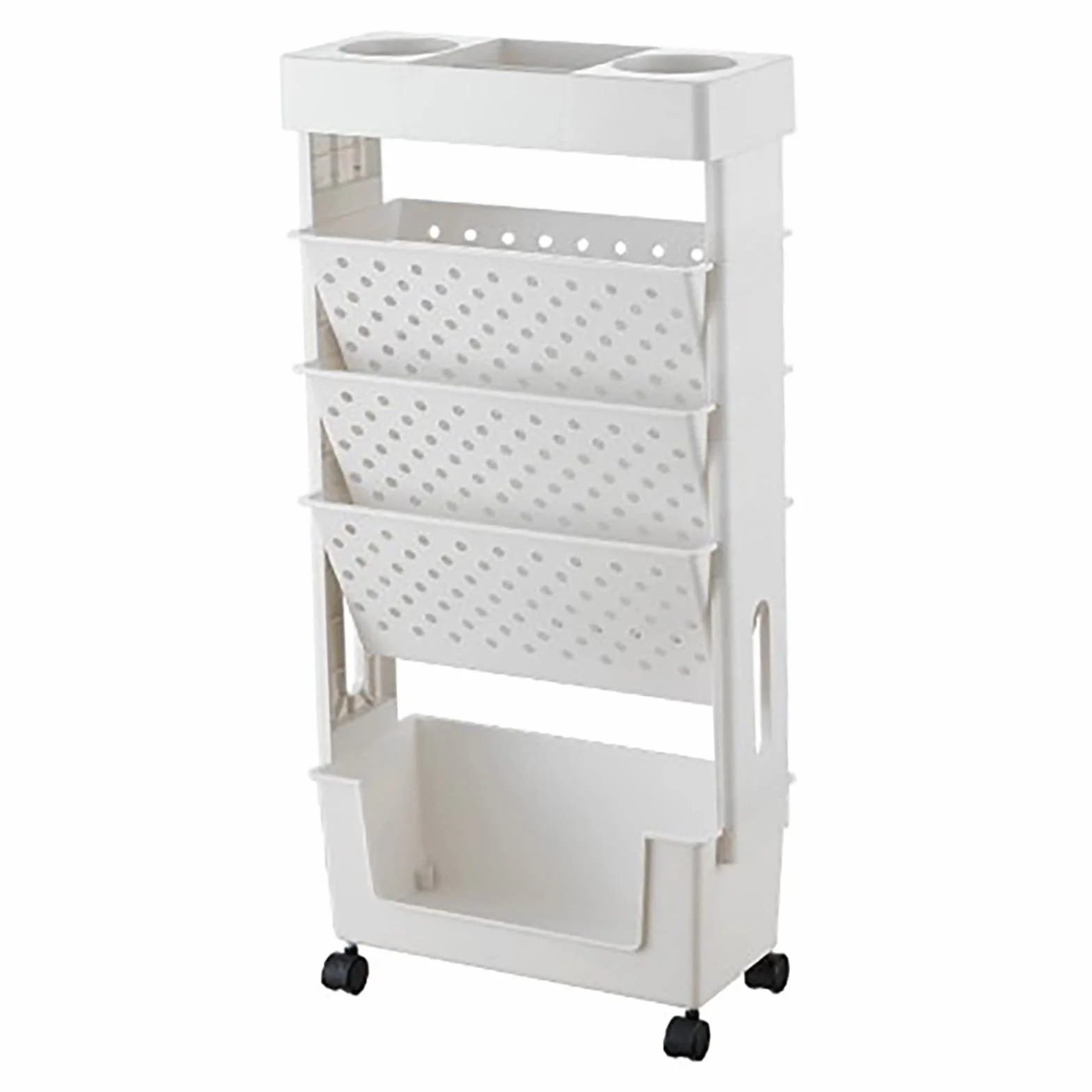 Fockety Carro de Estantería Móvil, Estante para Libros Giratorio de 360 ​​°, Carrito para Libros con Ruedas, Organizador de Archivos de Oficina, Carrito de Almacenamiento para Sala de