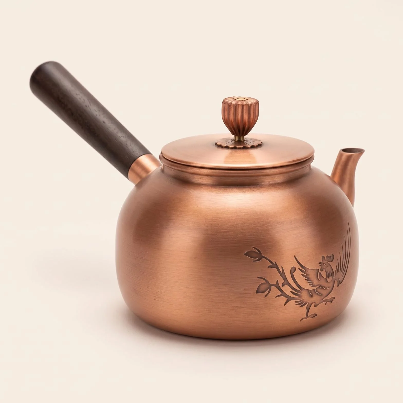 Tetera Cobre Tetera con Mango Compacto Hervidor para Aficionados Al Té, Cocina, style to 4