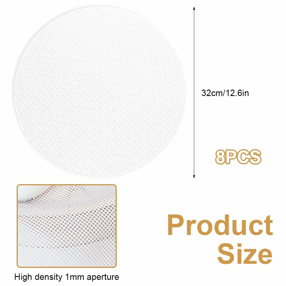 Redondo Silicona Ecológica Vaporera Pad 32 cm, Silicona Vapor Malla Antiadherentes Reutilizables para Bollos, Pasteles, Secado de Frutas