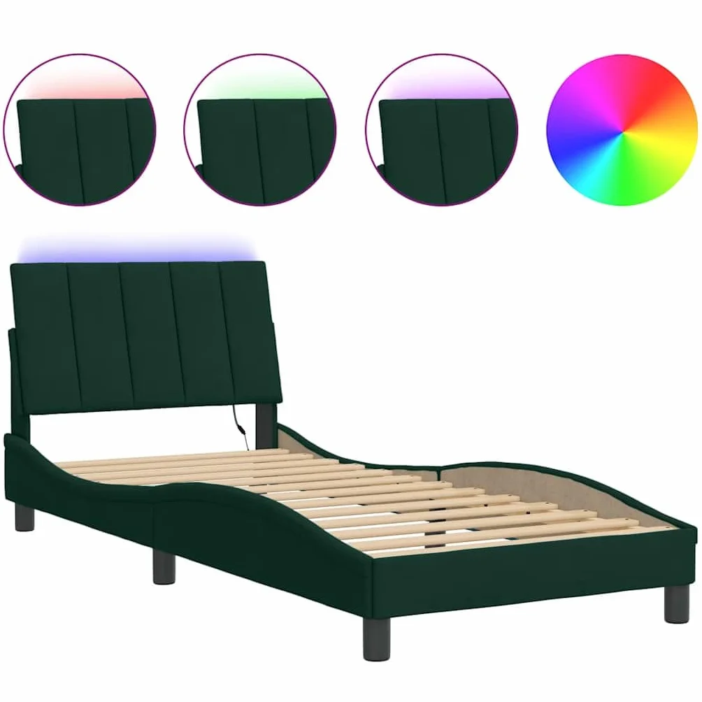 Cama de terciopelo LED, 90 x 200 cm, con forma de onda, para jóvenes y invitados, marco de madera de metal, montaje