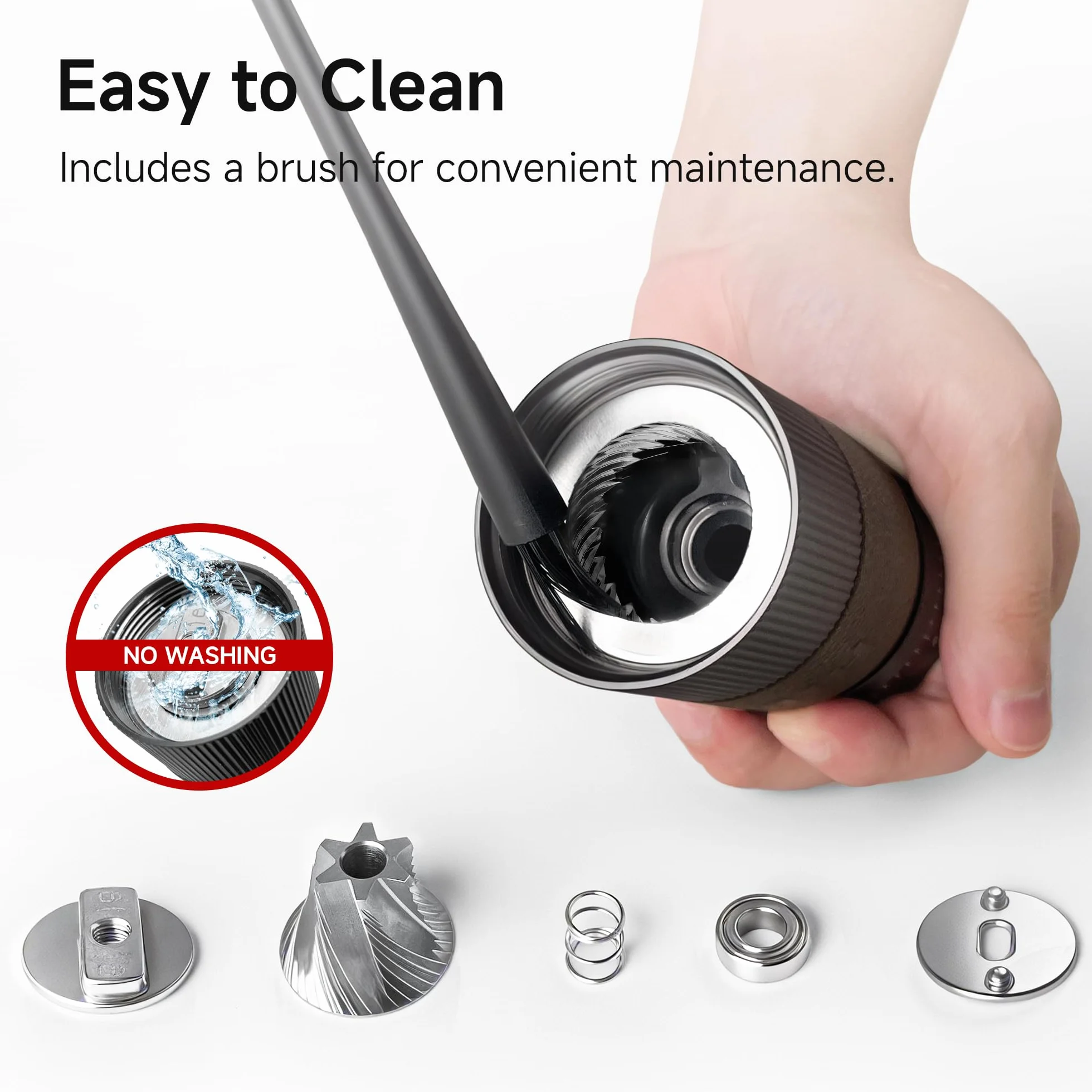 HiBREW G4B - Molinillo de café manual con esfera externa ajustable, molino cónico de aluminio, ajustes numéricos y funda de viaje, molienda gruesa a fina para espresso vertido sobre ollas Moka