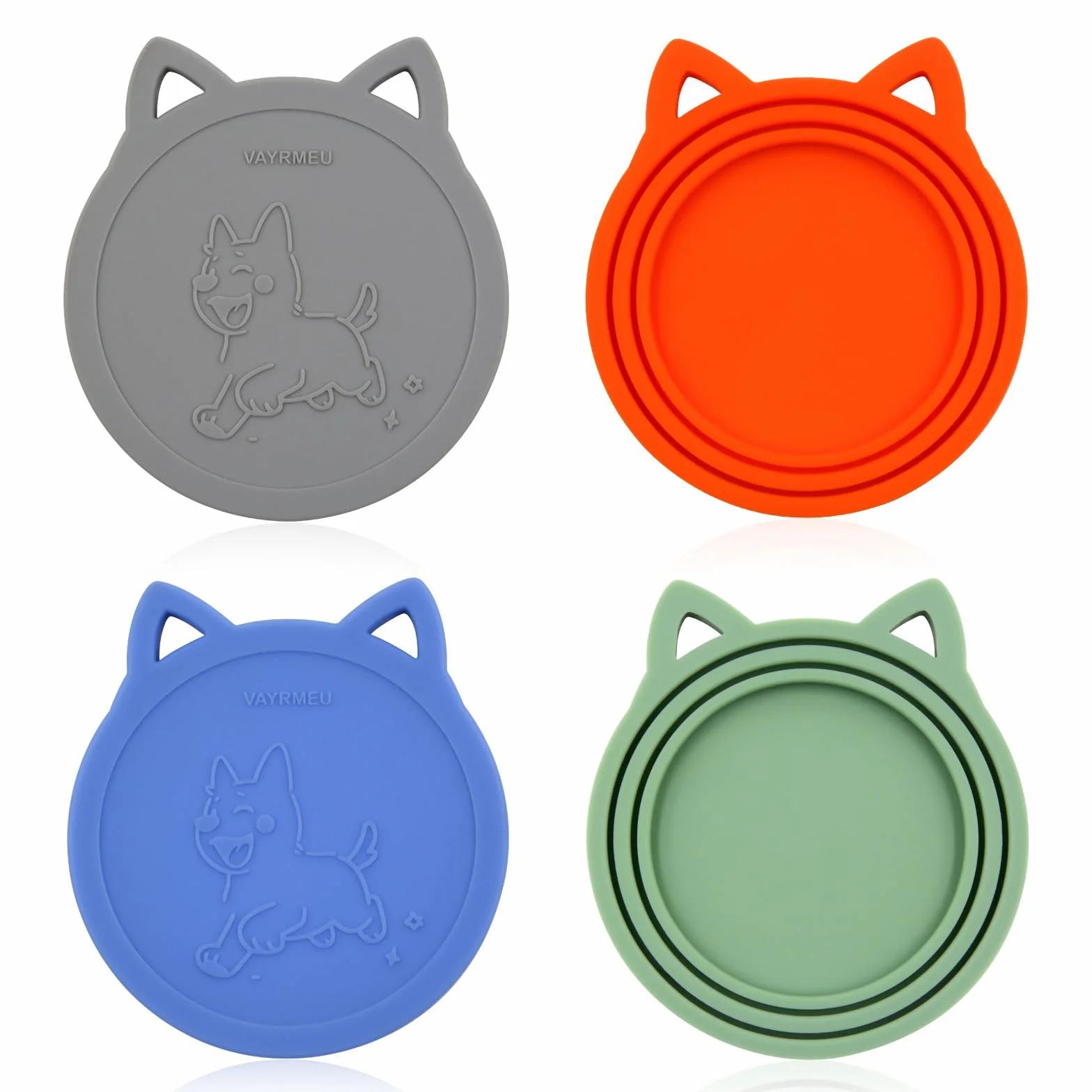 Paquete de 4 tapas de silicona para latas de comida para mascotas, sin BPA, se adapta a la mayoría de latas de comida de tamaño estándar