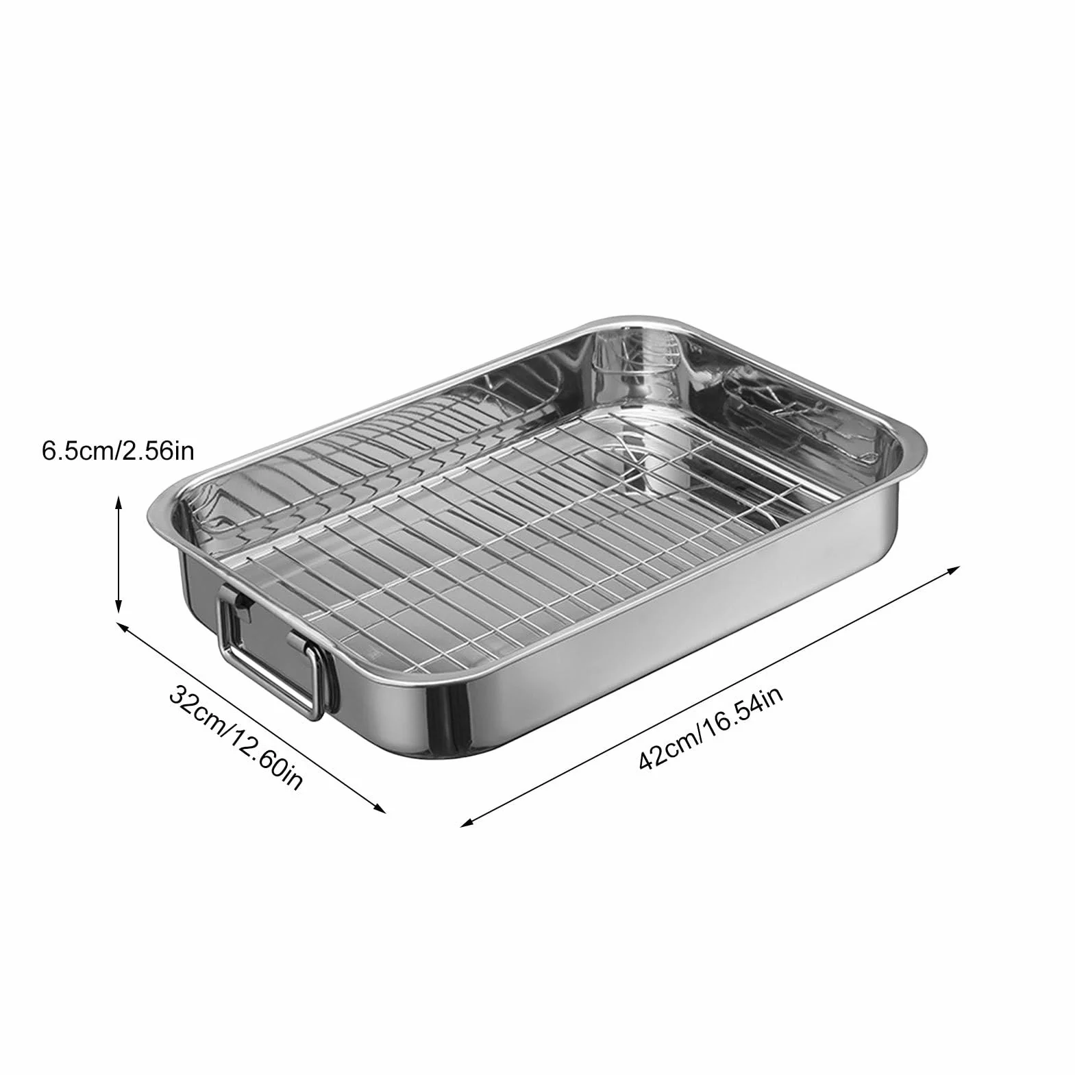 Bandeja para Utensilios de Cocina de Acero Inoxidable | Bandeja Para Horno Asador Para Cenas De Acción De Gracias Reuniones Familiares Principiantes Pollo Jamón
