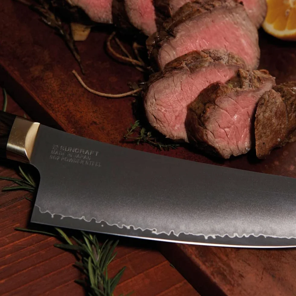 Elegancia SUNCRAFT Cuchillo universal & 3 capas SG2 acero inoxidable & biselado doble & longitud hoja 150 mm