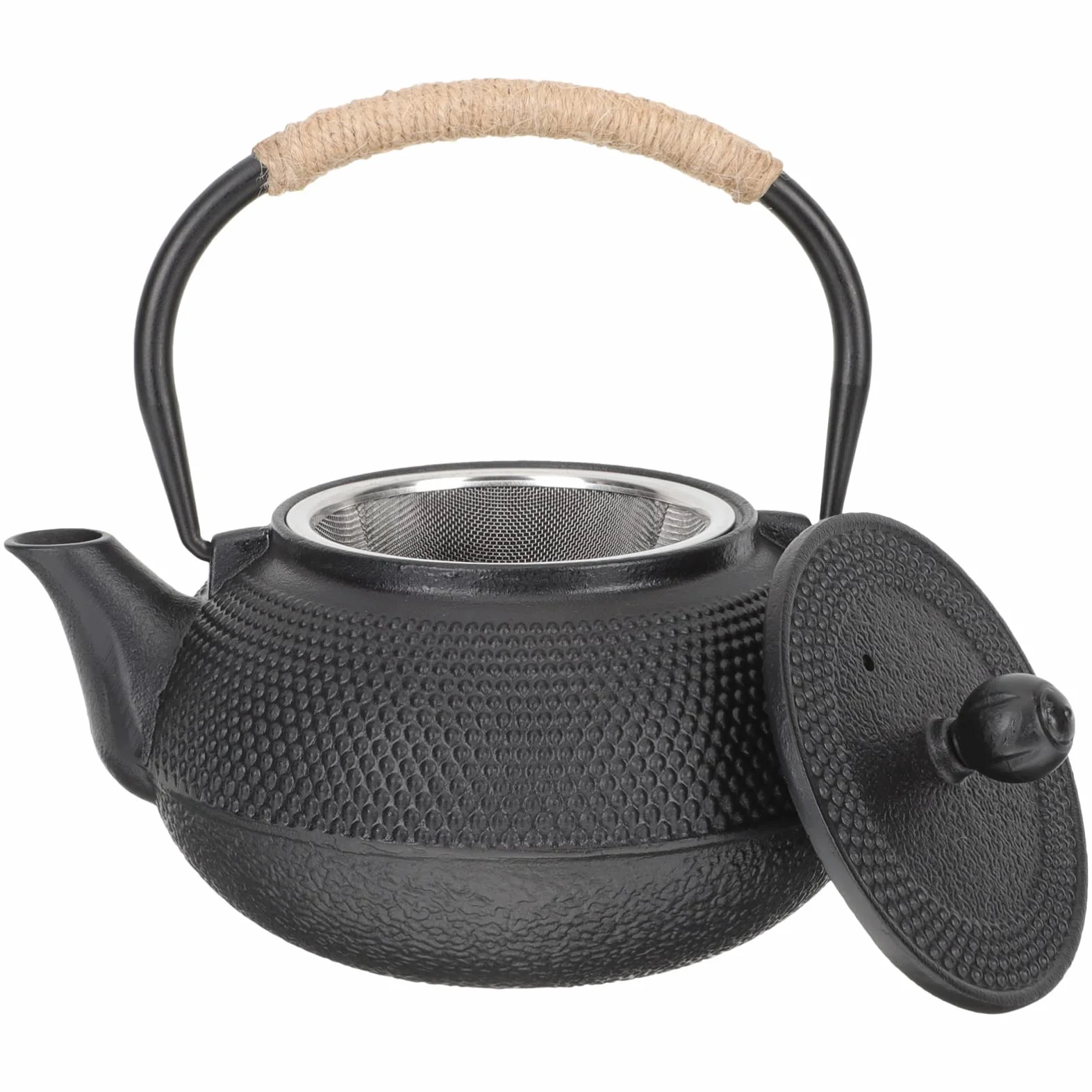 Tetera de Hierro Tetsubin 800ml Negra para Infusión | Infusor, Asa Cómoda, Limpieza Sencilla, Aislamiento Térmico, Uso en Hogar y Oficina
