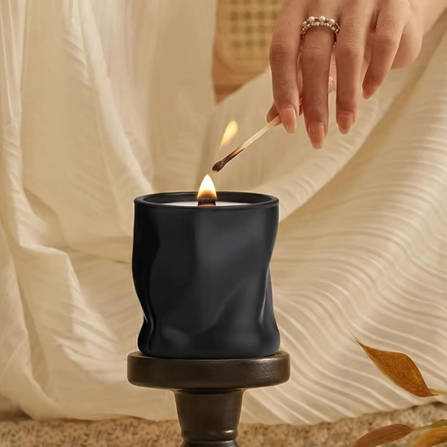 Velas de cerámica hechas con cera de soja y aceites esenciales, vela de aromaterapia reutilizable, decoración elegante for el hogar de larga duración