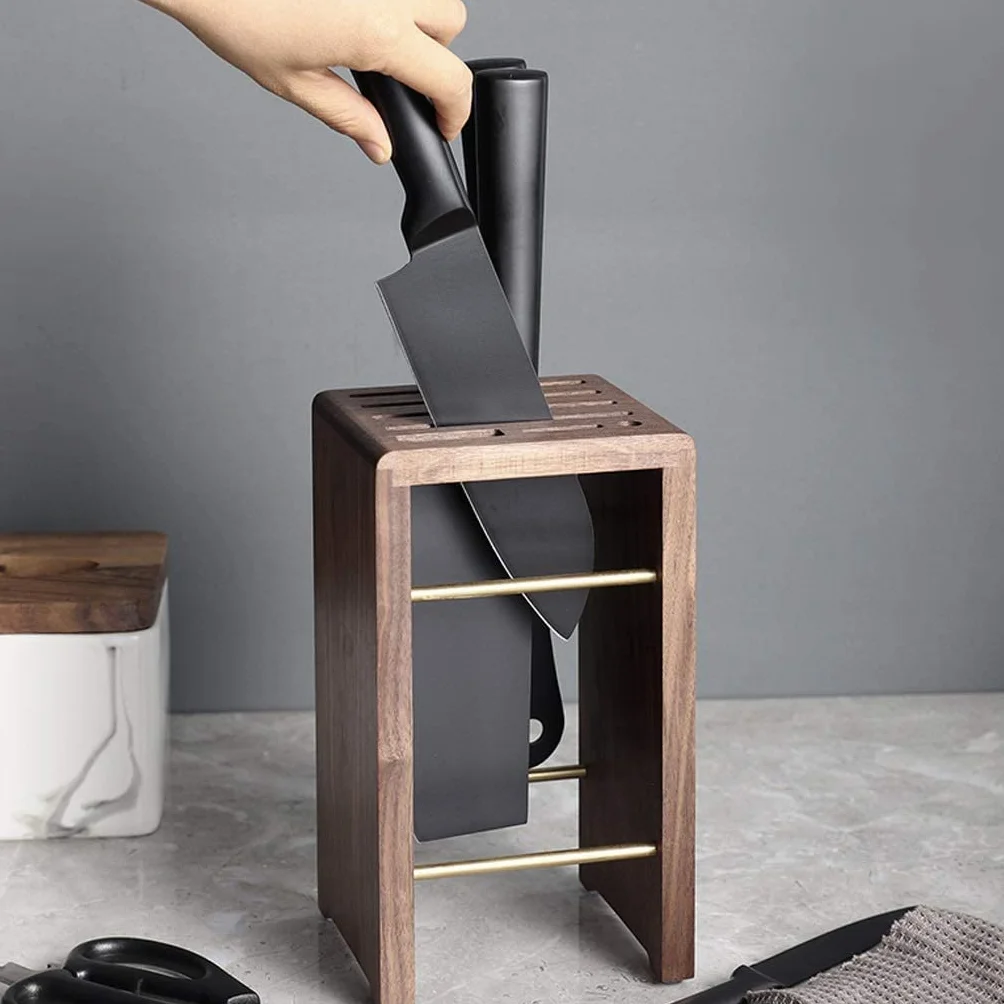 Bloque Cuchillos Cocina Soporte for Cuchillos De Madera Maciza, Soporte for Bloque De Cuchillos De Madera, Estante for Cuchillos Transpirable Seco, Marco De Cocina(B)