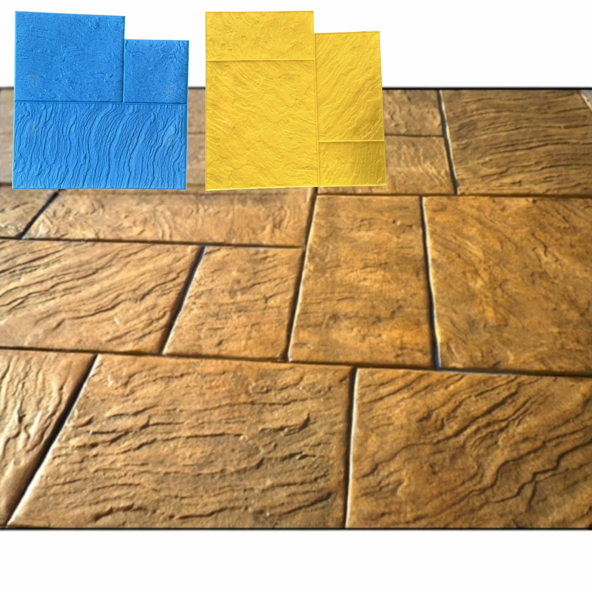 Molde para hormigón impreso Plantilla Textura Silleria Sedona 60x60 cm- Moldes Hormigon Impreso estampado Tematización (KIT 2 SEMIRIGIDOS + 1 FLEXIBLE)