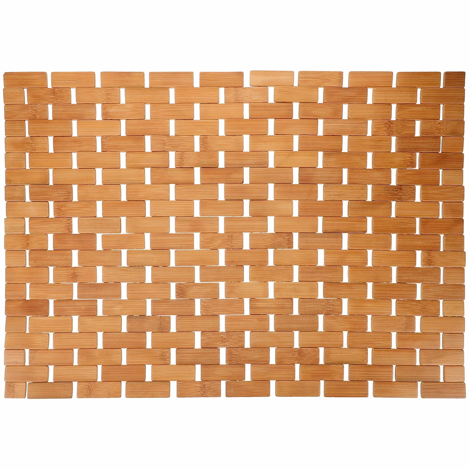 UKCOCO Alfombra de Baño de Bambú Carbonizado 40x60 Cm Antideslizante, Esterilla para Ducha y Bañera, Cojín y Natural para Hogar y Baño