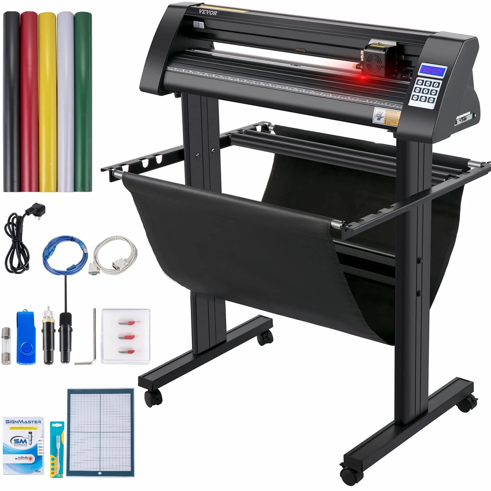 VEVOR Plóter de Corte de Vinilo 870 mm Luz de Guía LED Signmaster Label Maker Plotter de Corte de Vinilo 15-800 mm/s para Campo de Publicidad Decoración Variada Artesanía Fabricación de Etiqueta