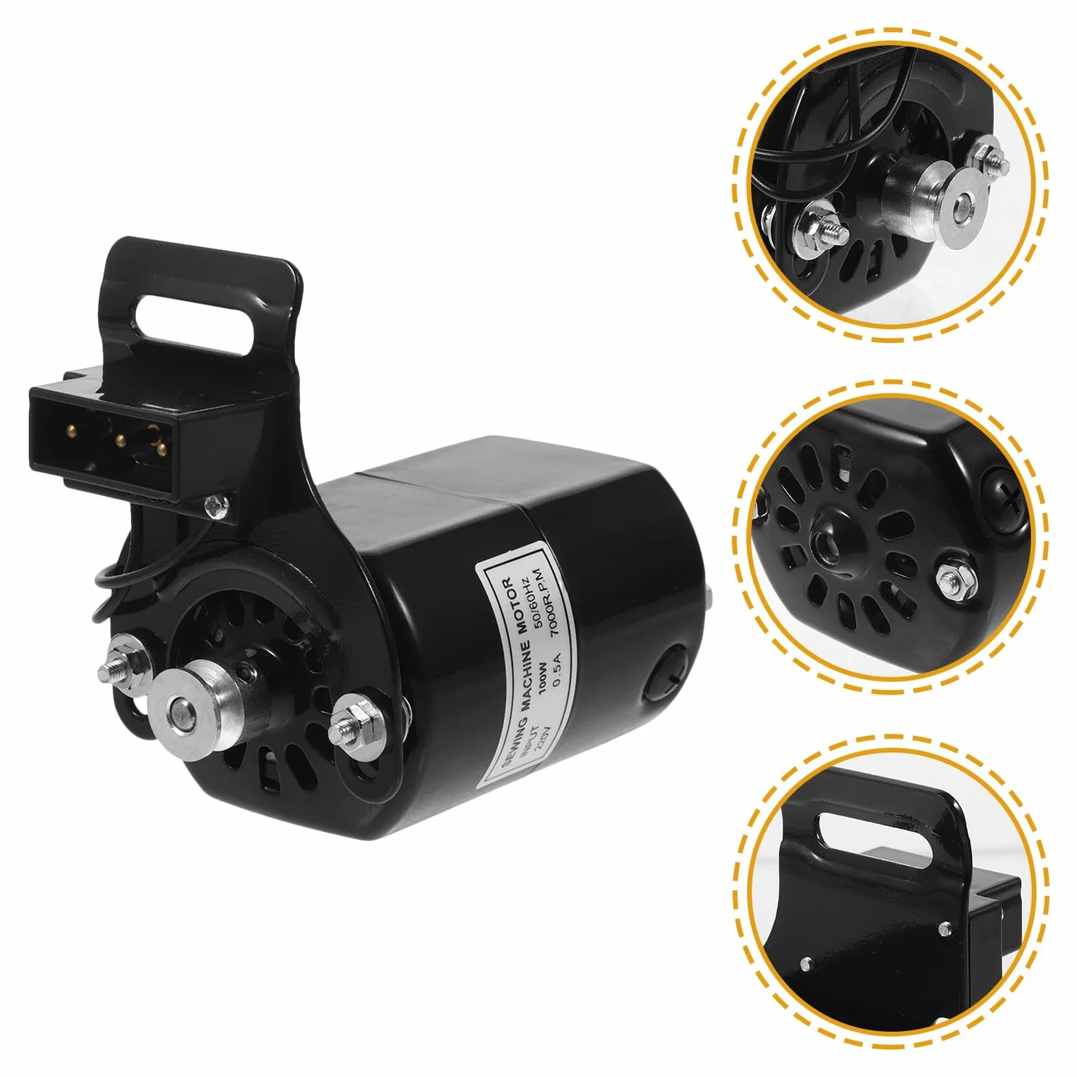 PRETYZOOM Motor 100w Instalar de Fácil de 220v Antihoraria Rotación Máquina de Coser Doméstica Eléctrica Acero y Hierro para Uso Práctico