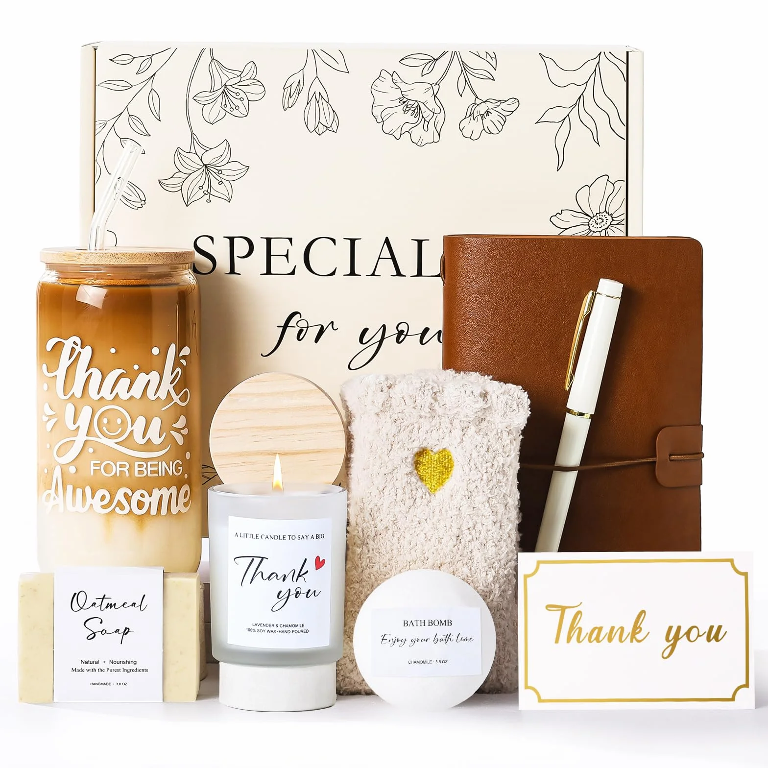 Regalos de agradecimiento para mujeres, regalos de agradecimiento para empleados, cesta de regalo de agradecimiento para mujeres, compañeros de trabajo, profesores, enfermeras, amigos, mamá, ella