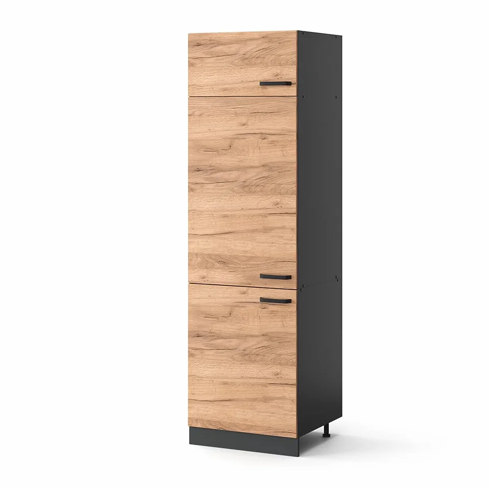 Vicco Armario para frigorífico Empotrado R-Line, Roble Dorado, 60 cm, para combinación Libre Dentro de Sistemas de Cocina modulares
