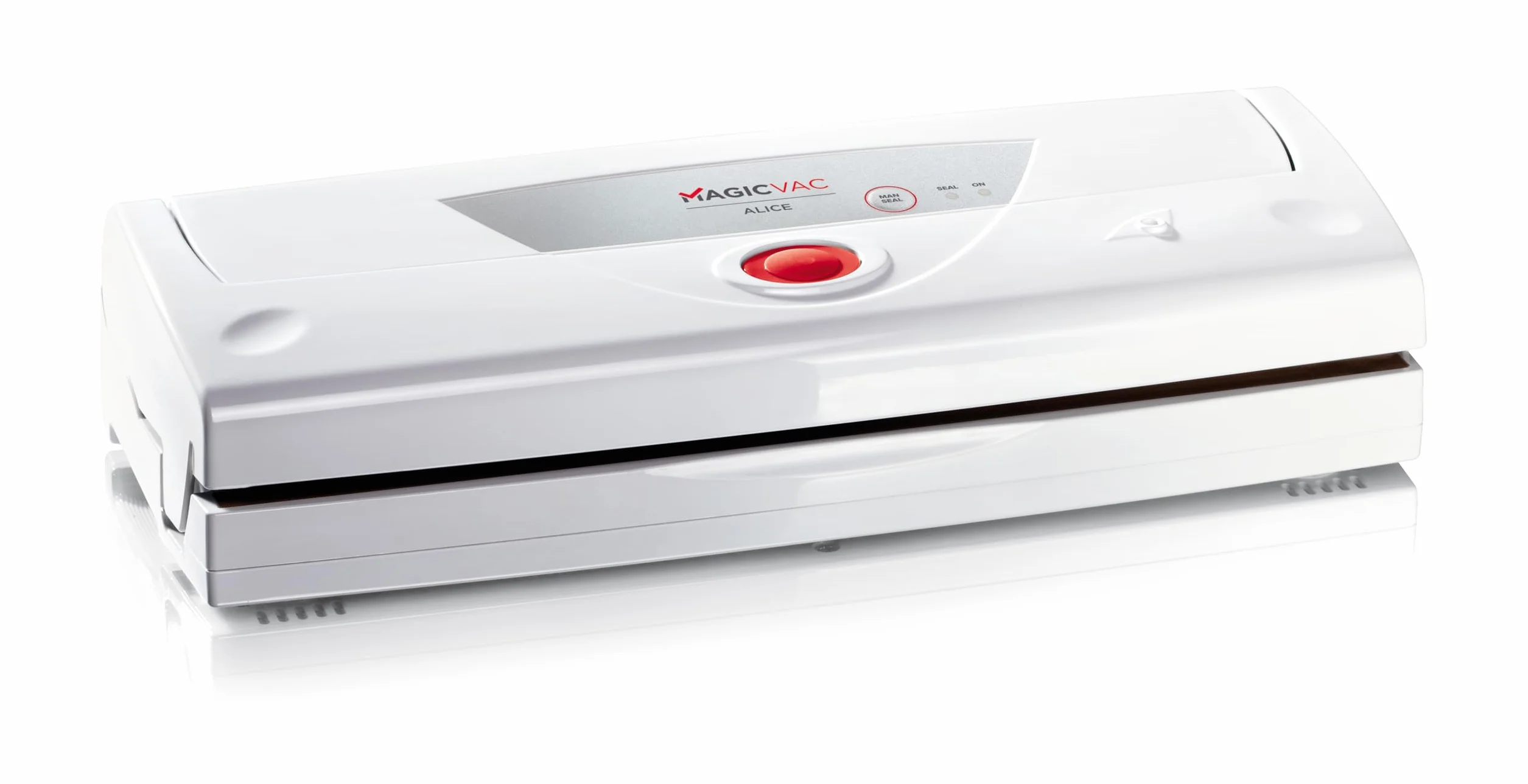 Magic Vac Alice, Máquina Envasadora al Vacío Multifunción para Bolsas al Vacío y Contenedores, con Doble Filtro y Kit de Envasado al Vacío, Sistema Patentado Made in Italy, Color Blanco