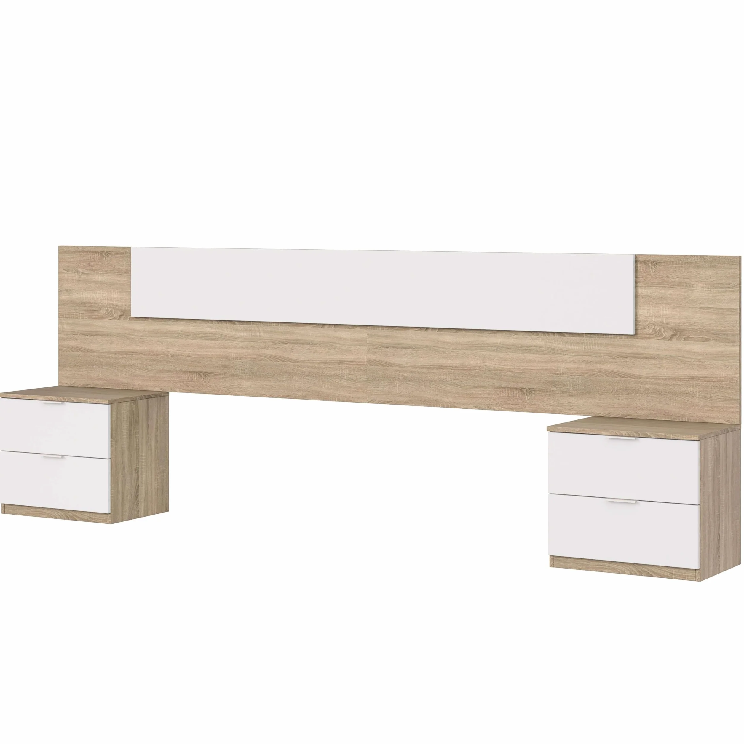 Miroytengo Pack Muebles Dormitorio Matrimonio Luca Completo Color Roble Y Blanco Habitación Moderno (cabecero + Armario)