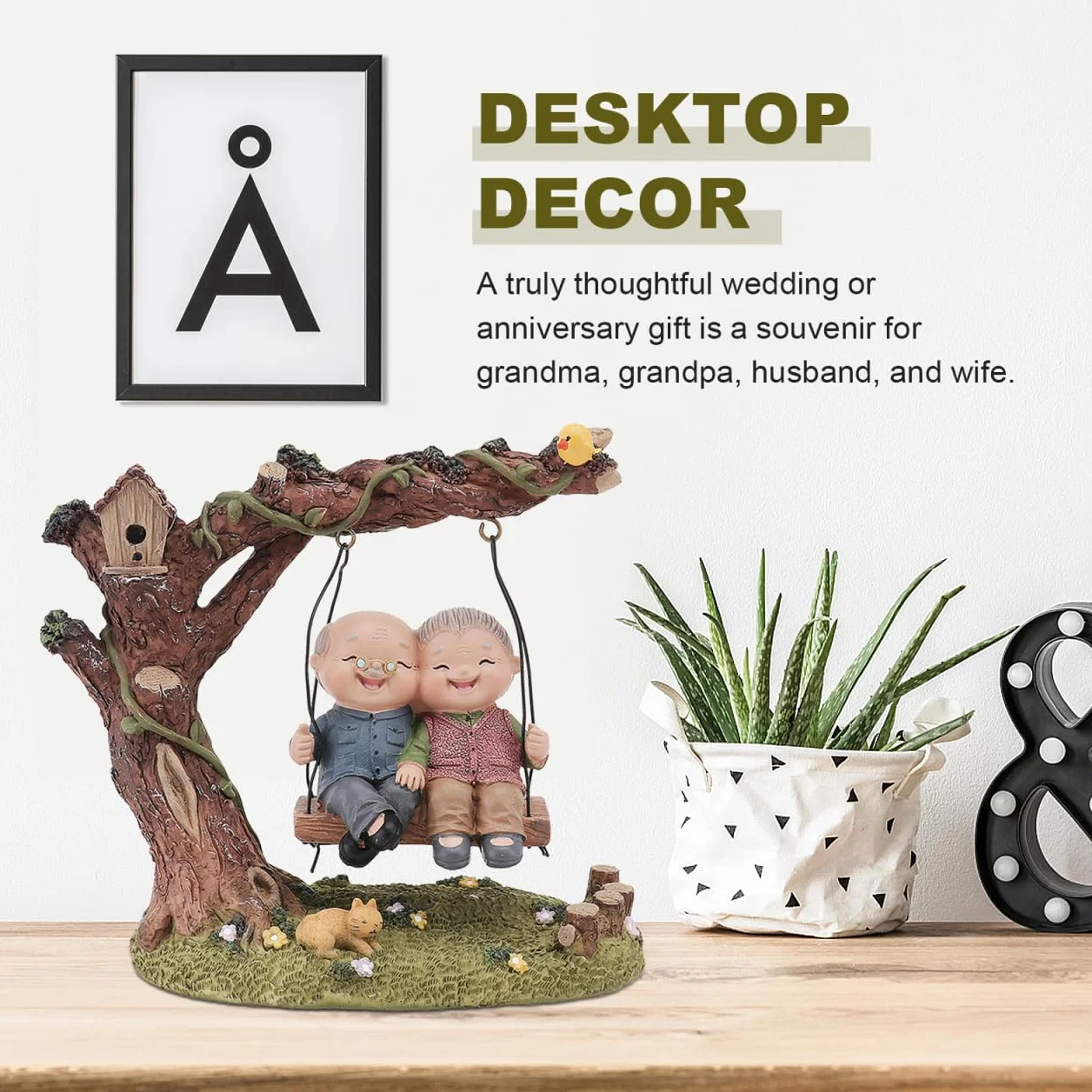 Cabilock 1 Figura Decorativa de Pareja de Novios de Resina para jardín, decoración de Mesa o Mesa