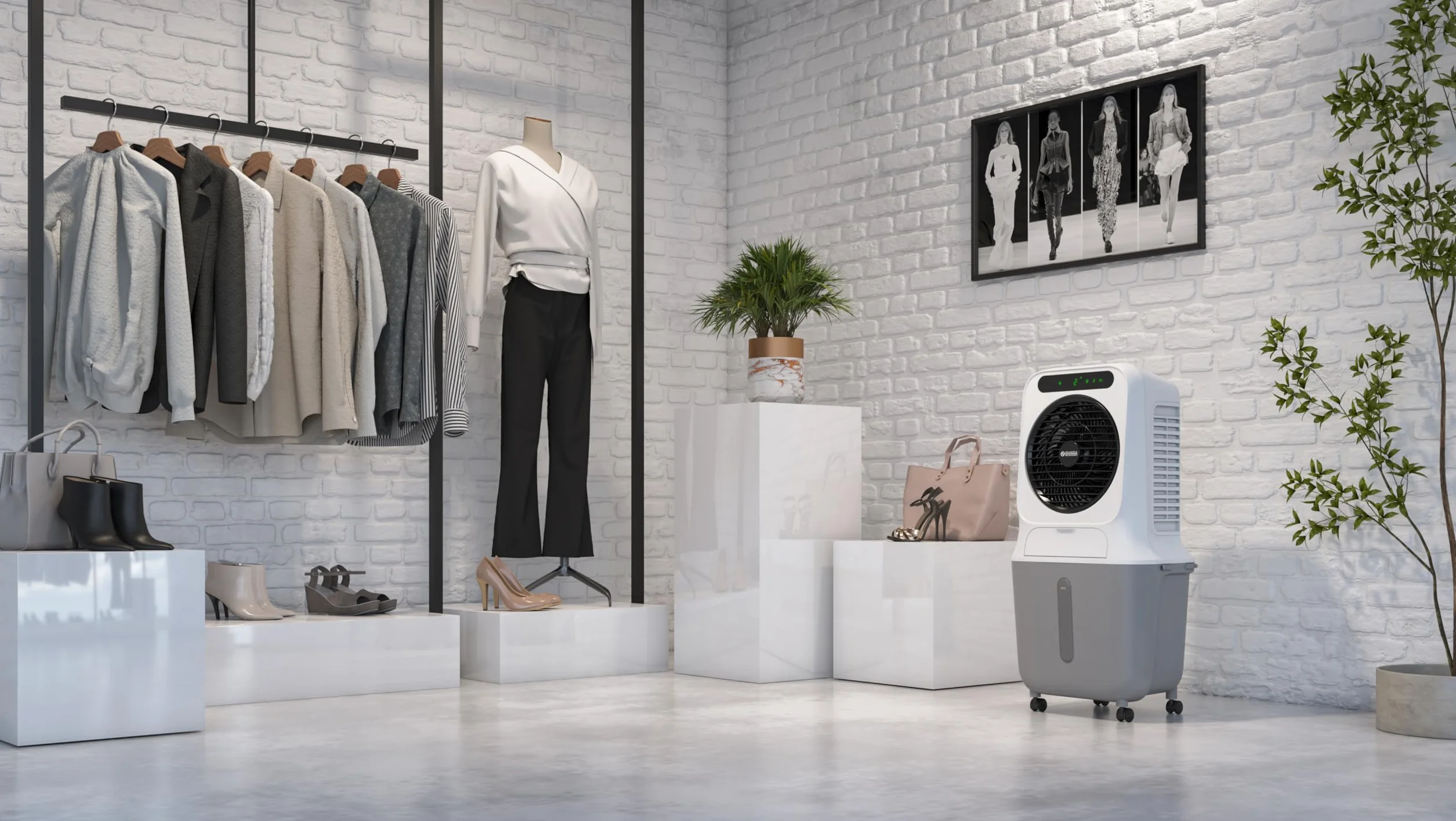 Olimpia Splendid, Peler 25 Wifi Enfriador Evaporativo, 25 Litros, Purificador de Aire con Panel Evaporativo, Refrigeración Potente, Ventilación, Pantalla Táctil