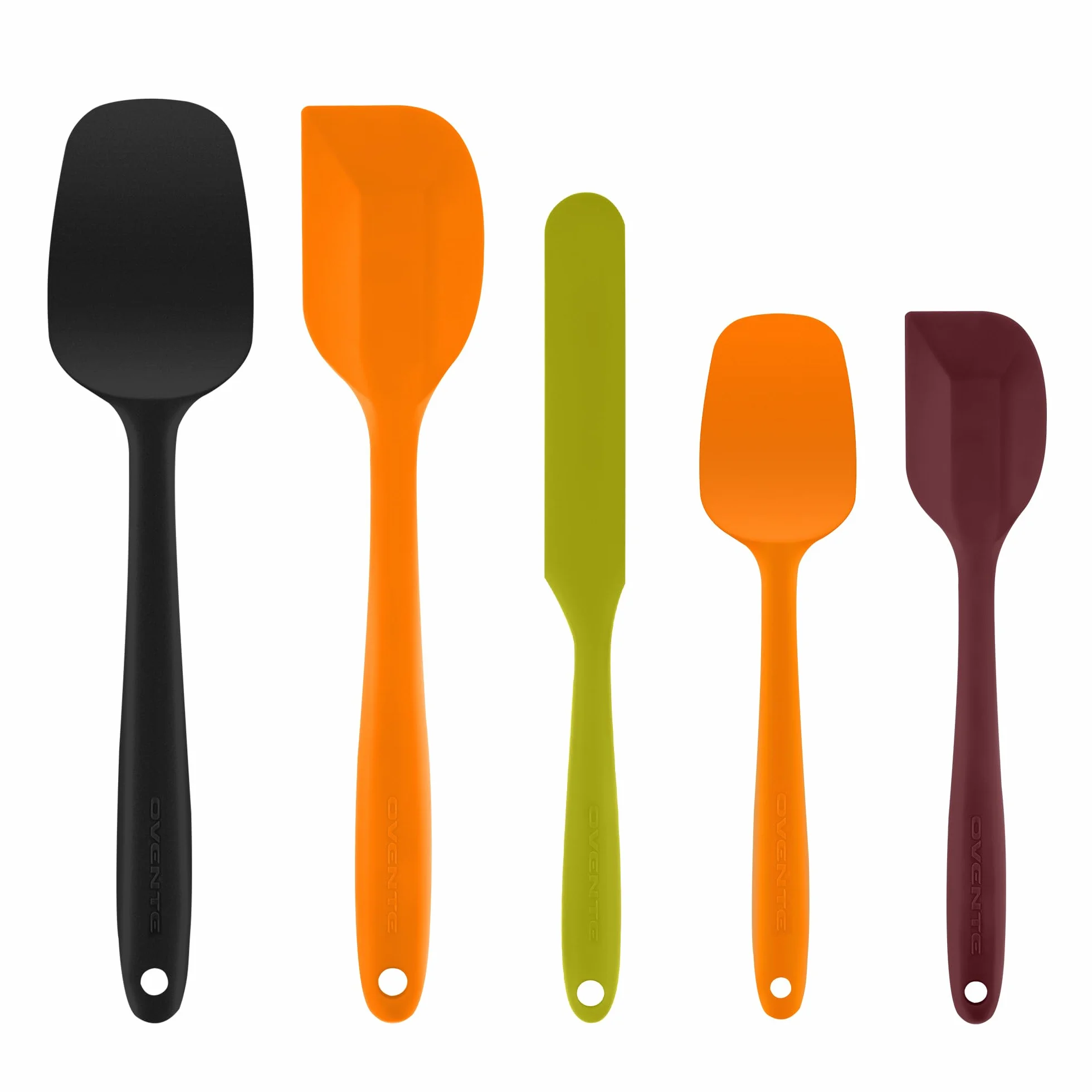 Ovente sin BPA Premium espátulas de silicona con núcleo de acero inoxidable, 500 °F resistente al calor, antiadherente, lavavajillas, diseño ergonómico, multicolor