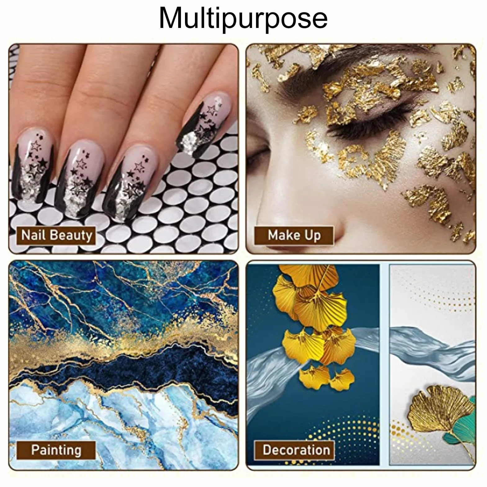 500 Hojas de Pan de Oro de Imitación Multiusos para Artes, Manualidades y Decoración