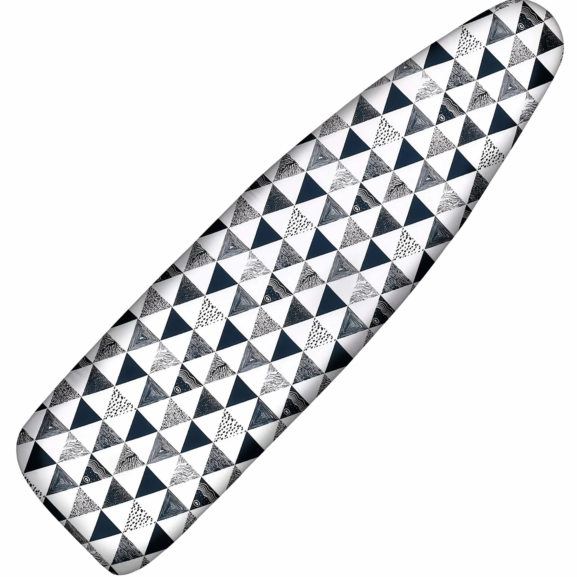 Funda y almohadilla para tabla de planchar, acolchado grueso, resistente a quemaduras y manchas, muy resistente, con cierres ajustables y borde elástico, tamaño estándar, 38 x 137 cm, gris geométrico