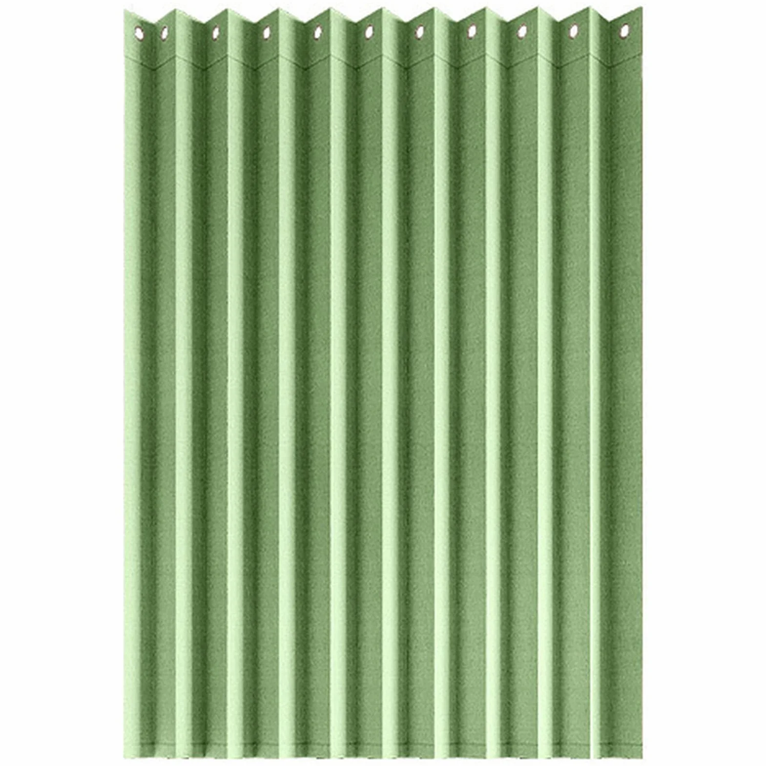 Cortina de Ducha Magnética Plegable Impermeable y Antimoho, Cortinas de Ducha de Tela Plisada, Resistentes y Lavables para Baño, 340g/m², Verde Manzana, 80x200cm