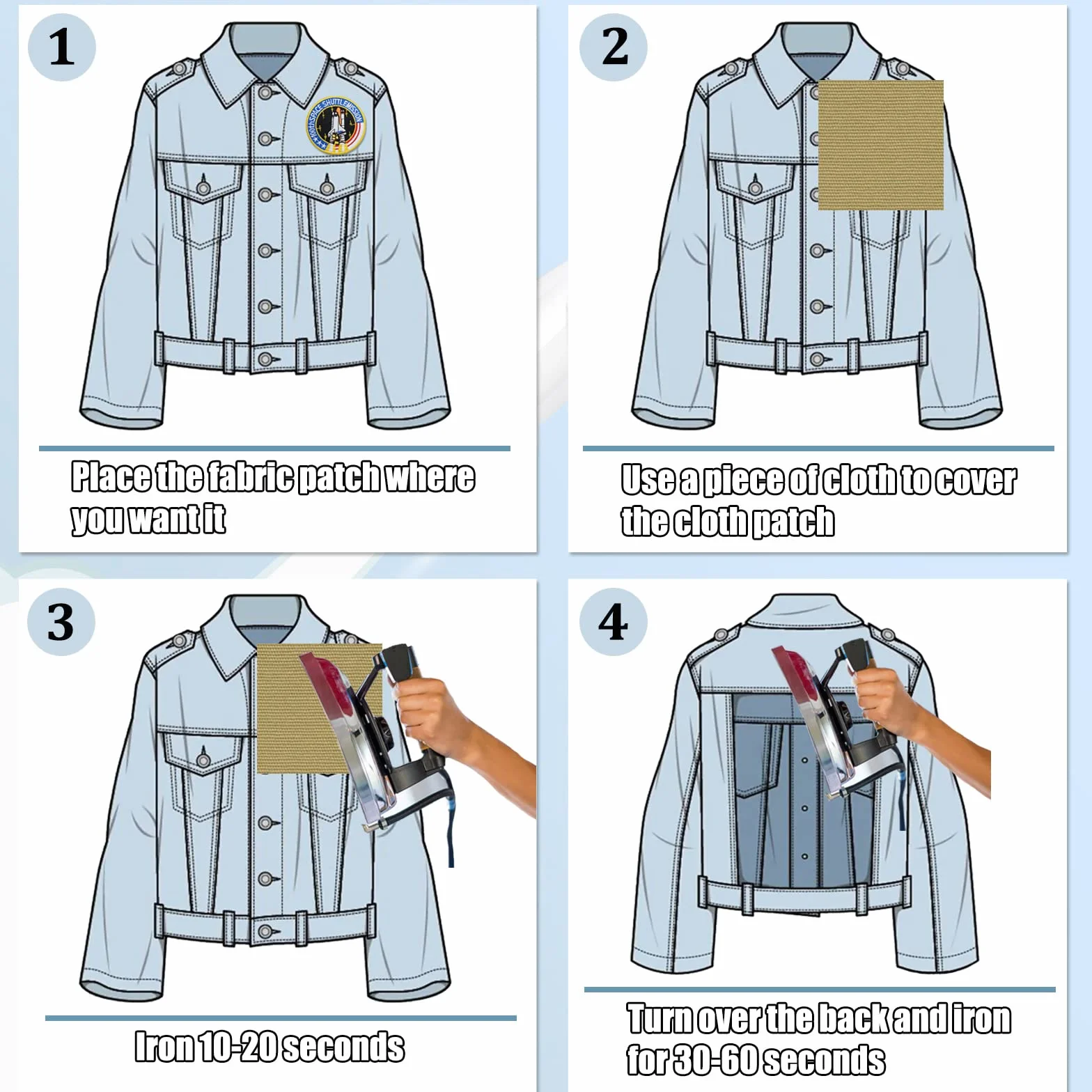 7 parches de la NASA, parches para planchar, insignia espacial para coser en transbordador espacial y parches de bandera de Estados Unidos para chaquetas, mochilas, gorras, bolsos, ropa