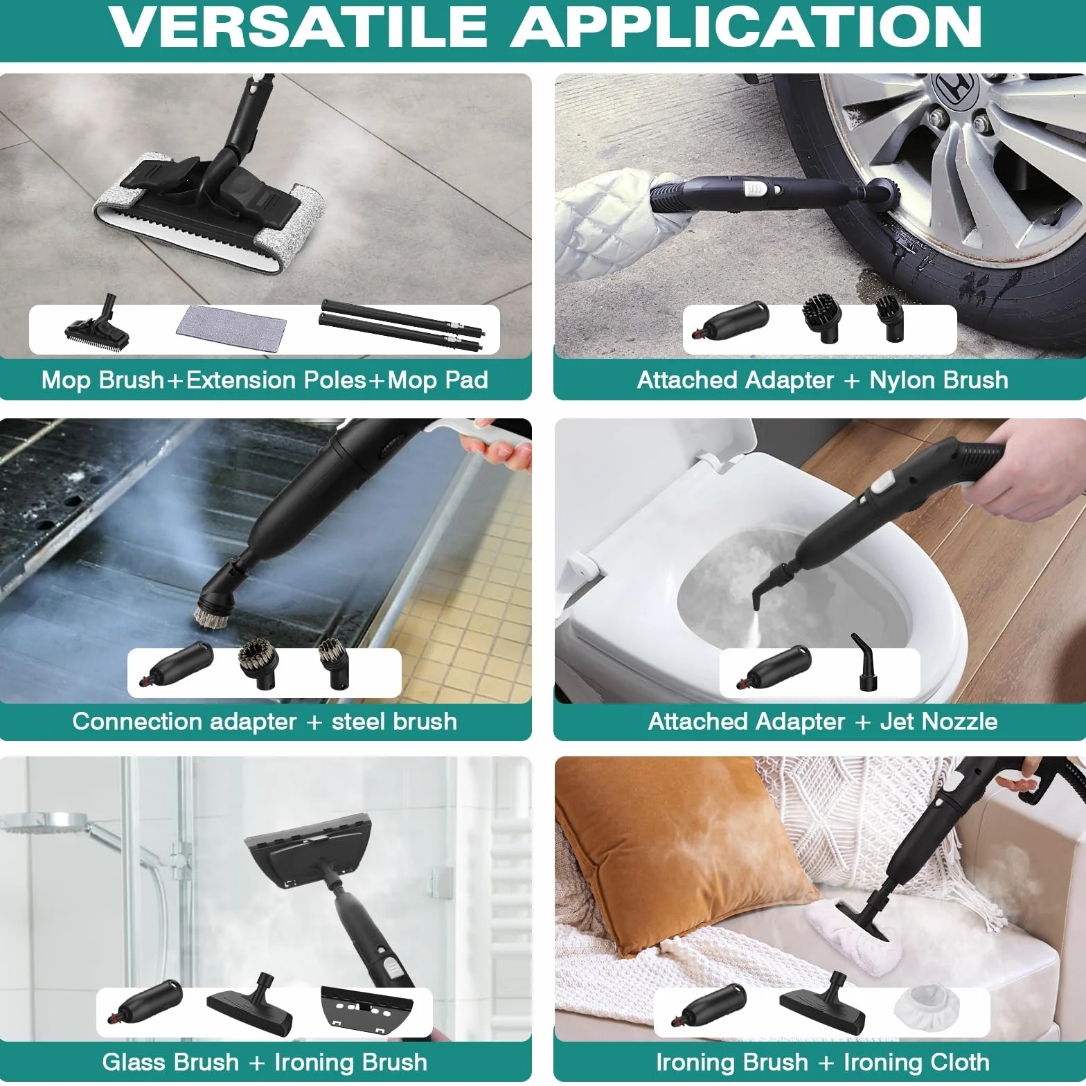 vaporeta limpieza hogar - limpiador a vapor multifuncional con 23 accesorios para eliminar manchas de paredes, suelos, alfombras, sofás, coches, azulejos, tapicerías, baños, 1,5 litros