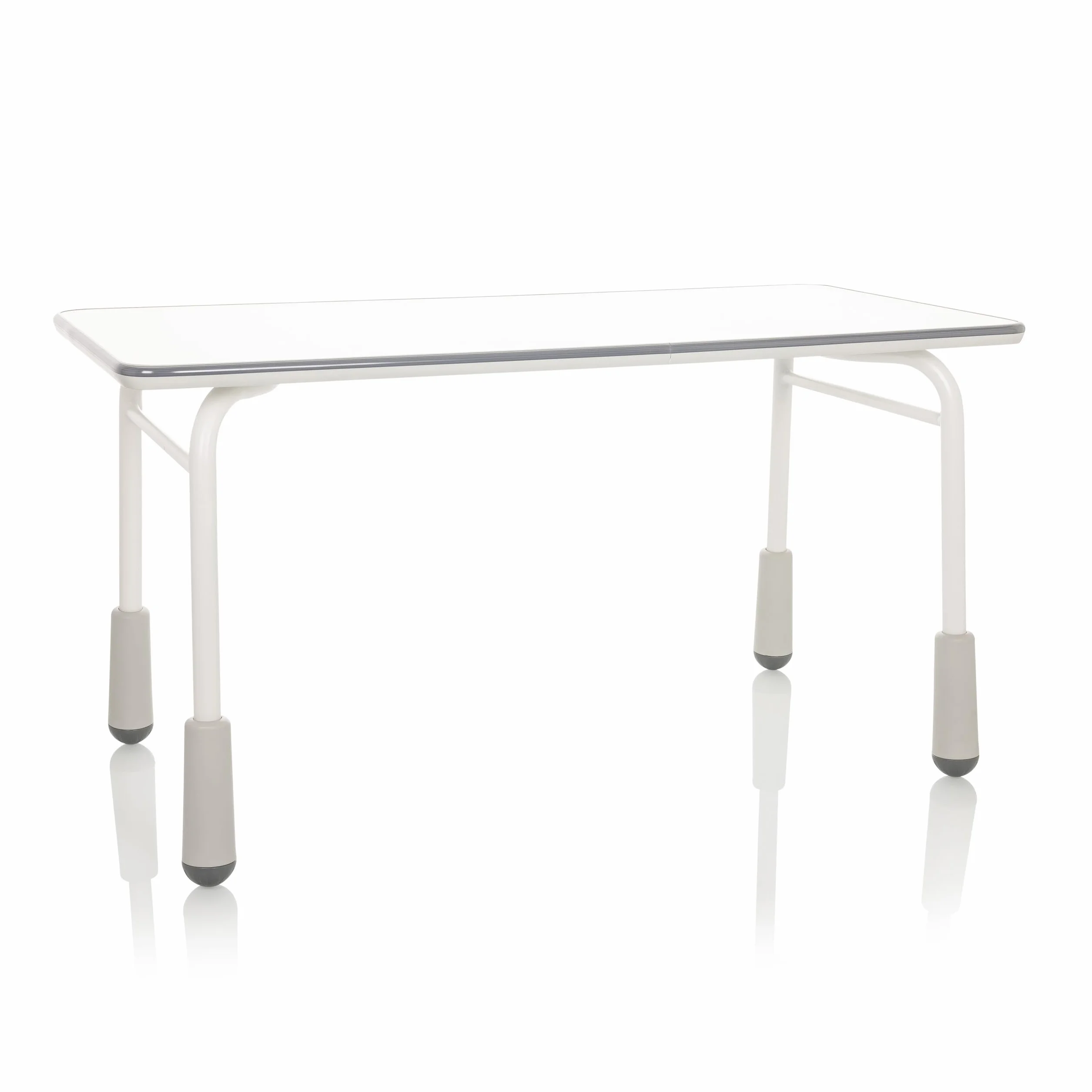 hjh OFFICE Escritorio Infantil Regulable en Altura Kid Gro T Escritorio para niños y jóvenes 120x60 cm, Blanco/Gris
