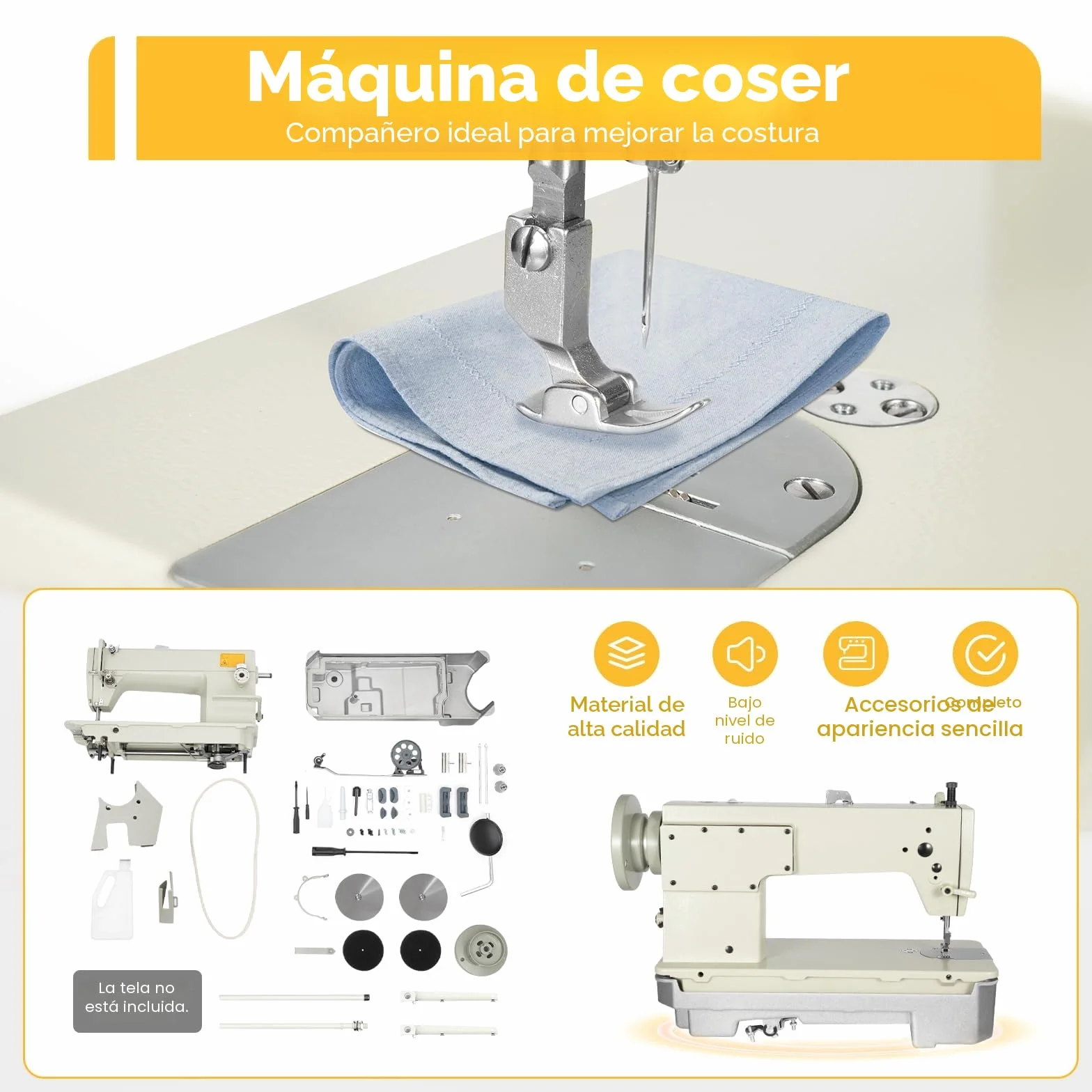 Máquina de coser de cuero, máquina de coser pesada, adecuada para coser materiales pesados, con lubricación automática