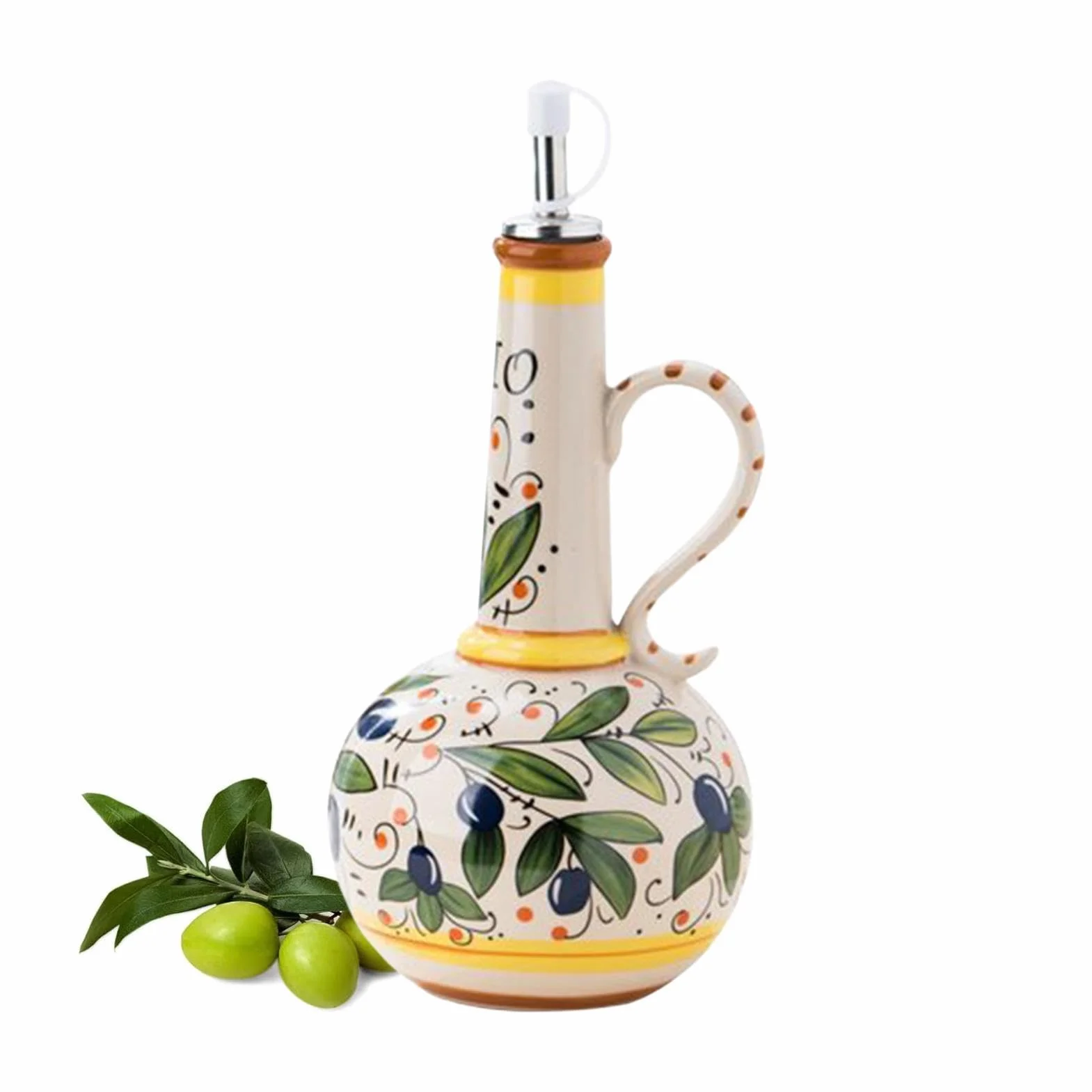 Dispensador de de Oliva de Cerámica 680 ml de Cerámica Portátil con | Botellas De Y Vinagre Para Cocina Hogar Mesa Almacenaje Ensaladas Vinagre