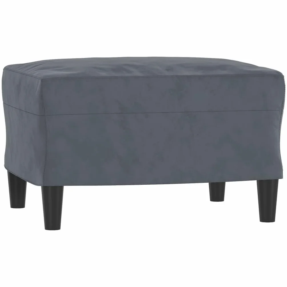 IKAYAA Sofá de 3 Plazas con Taburete Patas de Madera Sofá de Salon de Terciopelo Sofá Chaise Longue Moderno para Salon Oficina 180 cm Gris Oscuro 3032130_es