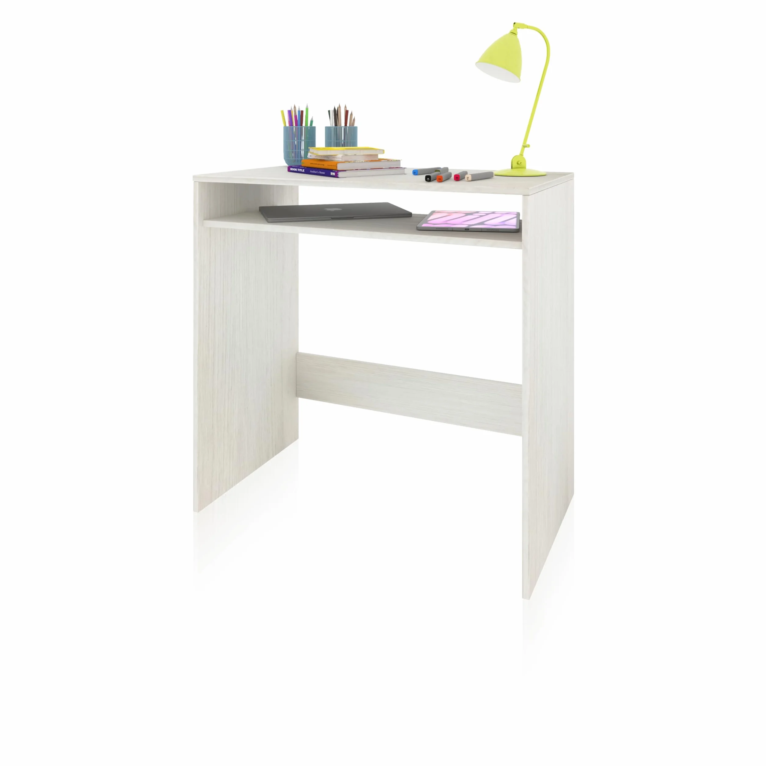 duehome | Escritorio, Mesa de Ordenador, Mesa Juvenil, Modelo Dax, Acabado en Color Blanco Alpes, Medidas: 79 cm (Ancho) x 43 cm (Fondo) x 79 cm (Alto)