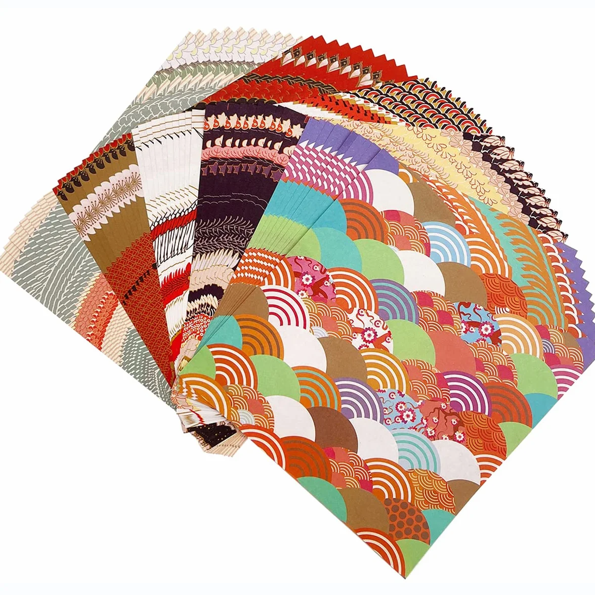 Papel origami japonés 15x15cm doble cara 50 hojas 10 diseños