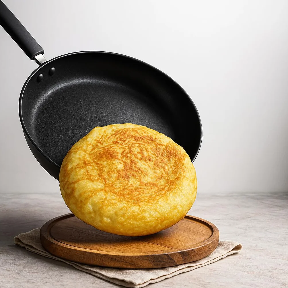 Doble Sartén Voltea Tortillas - Tortillera - Sarten para Tortilla Patatas - Sarten Doble para Tortillas - Vitro-Inducción - 28 cm