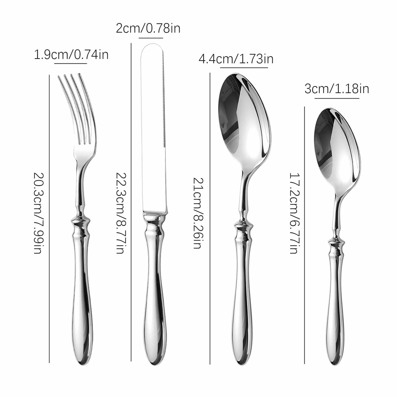 Juego Cubiertos Acero Inoxidable, Cuchillo Carne, Tenedor, Cucharas, | Utensilios De Cocina Y Cubertería Cuchillo de carne, tenedor, cuchara para comidas, postres, bodas y r