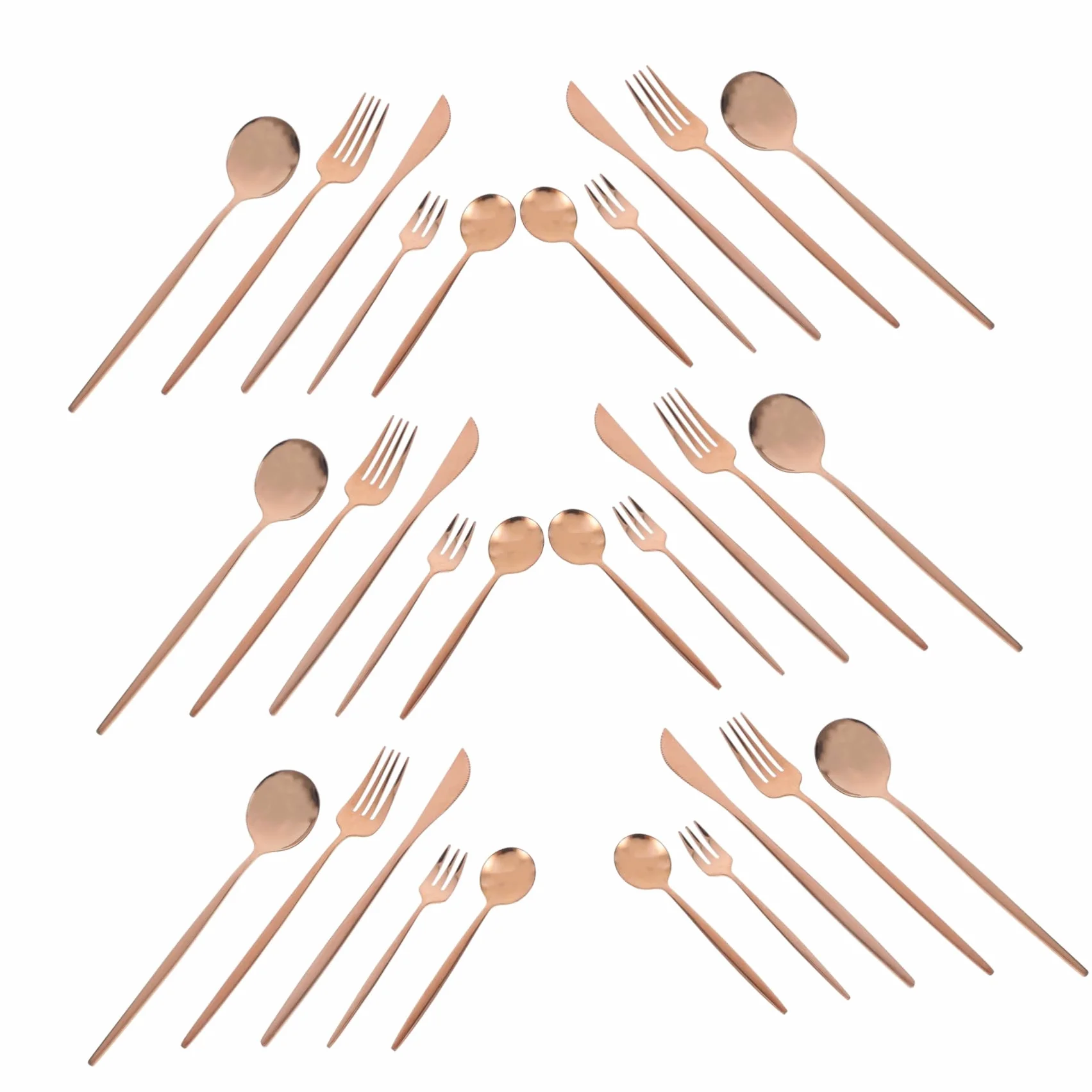 ABOOFAN 30piezas Cubertería Dorada Tenedores Cucharas y Vajilla Inoxidable Para Bodas y Fiestas