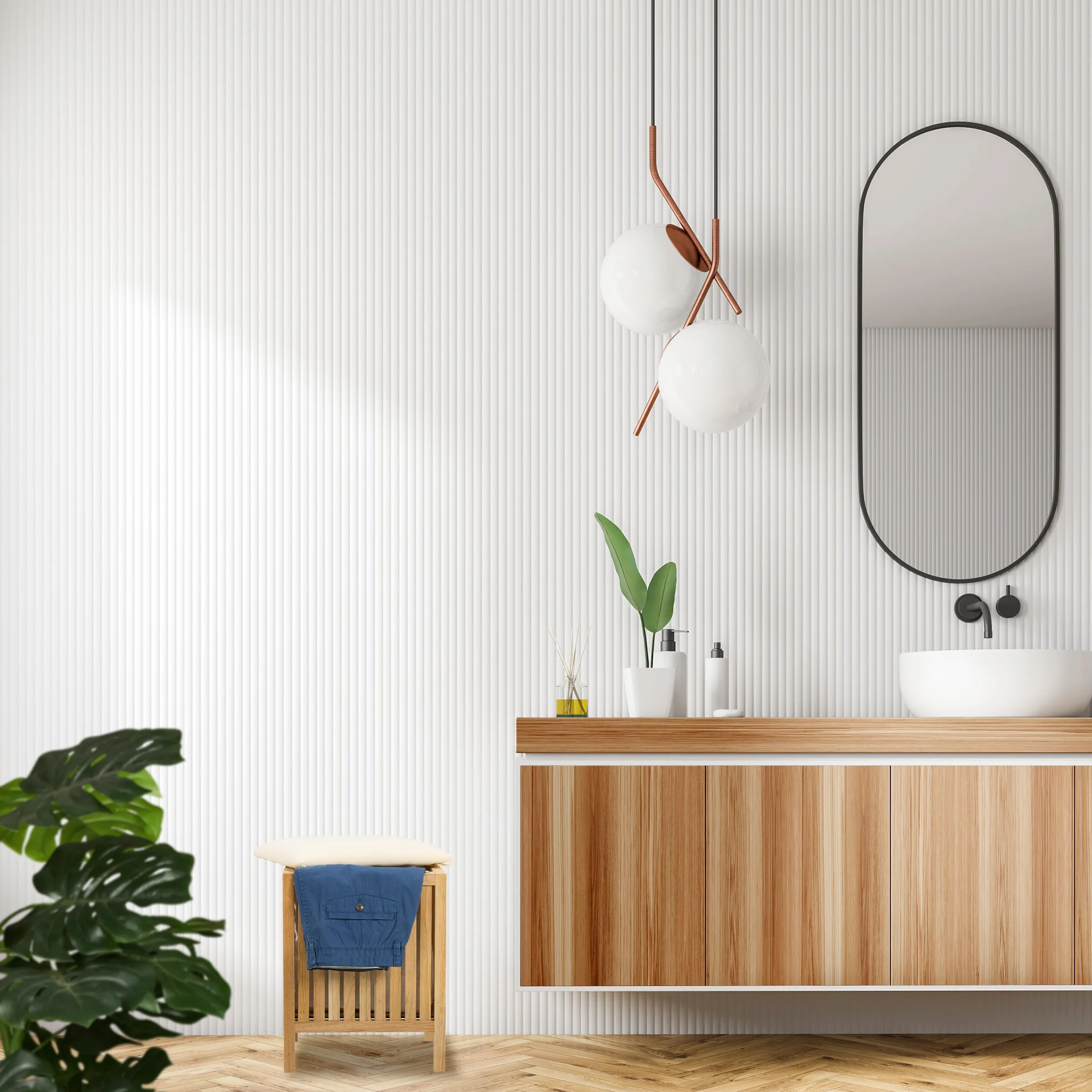 Relaxdays Cesto Ropa Sucia con Asiento, Tabuerete Almacenaje Colada, 30 L, 51 x 38 x 38 cm, Madera, Tela, Natural/Blanco