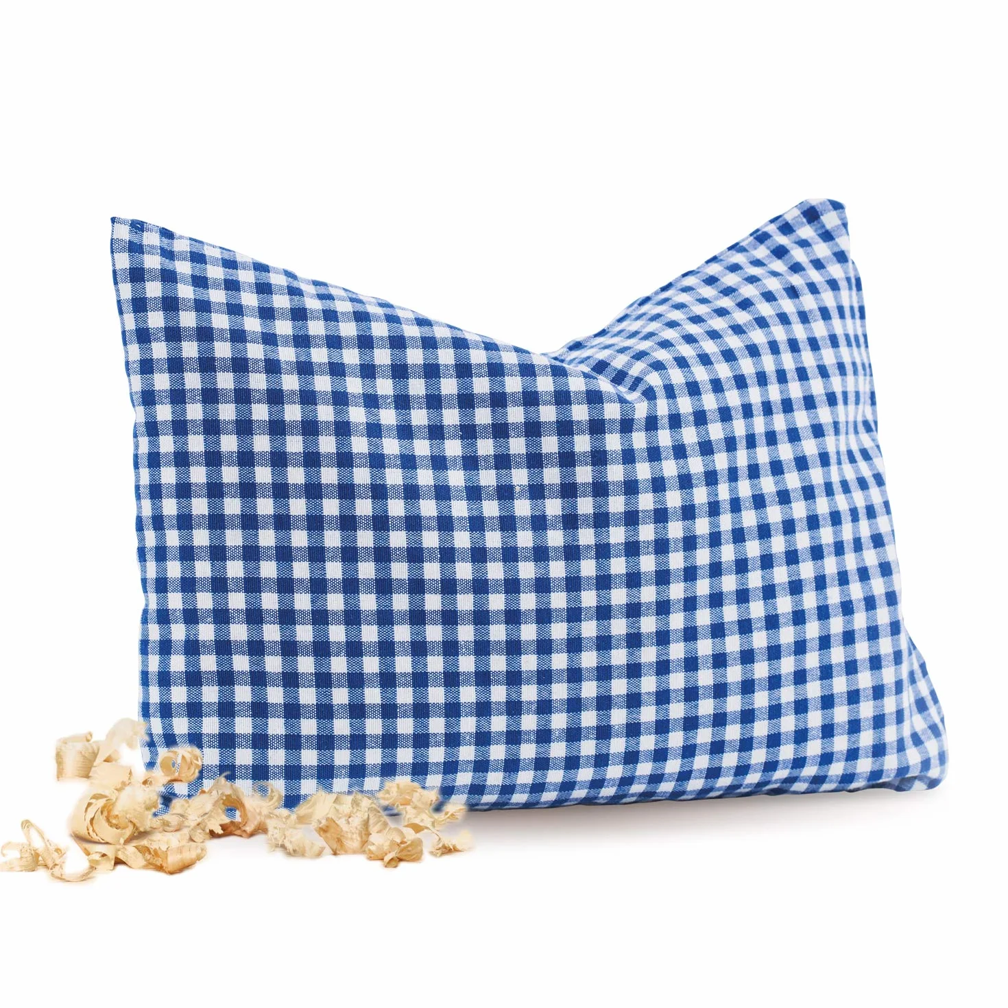 Zirben Familie - Conocido en el comercio especializado y la hostelería • Cojín de pino a cuadros azules • Cojín decorativo suave y aromático de 30 x 20 cm • Cojín decorativo relleno