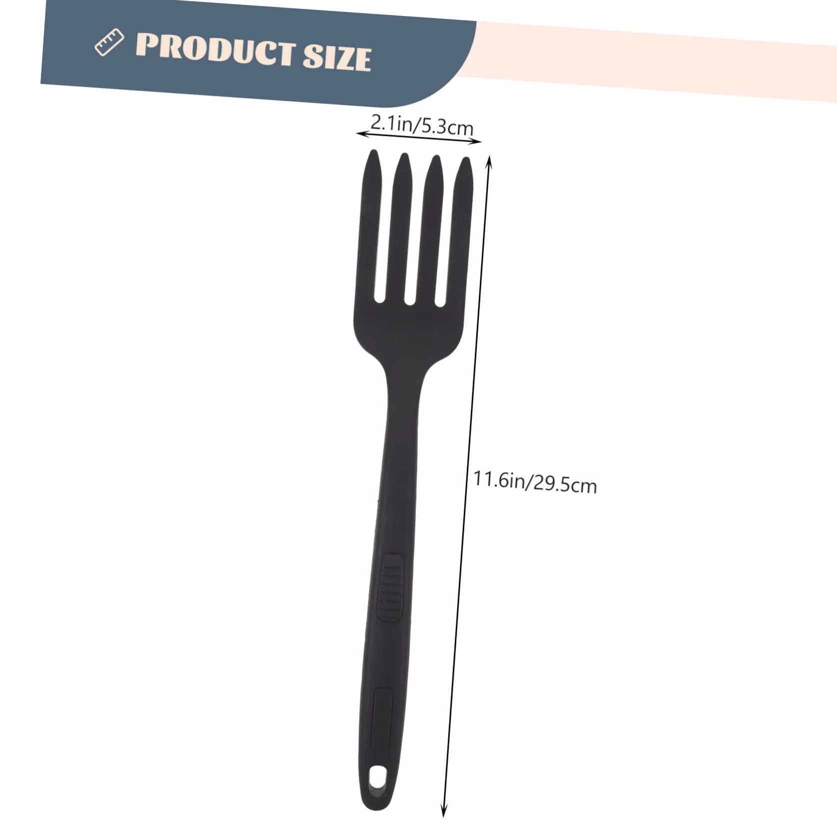 Tenedor de Silicona Negro para Pasta, Resistente al Calor, Diseño Ergonómico