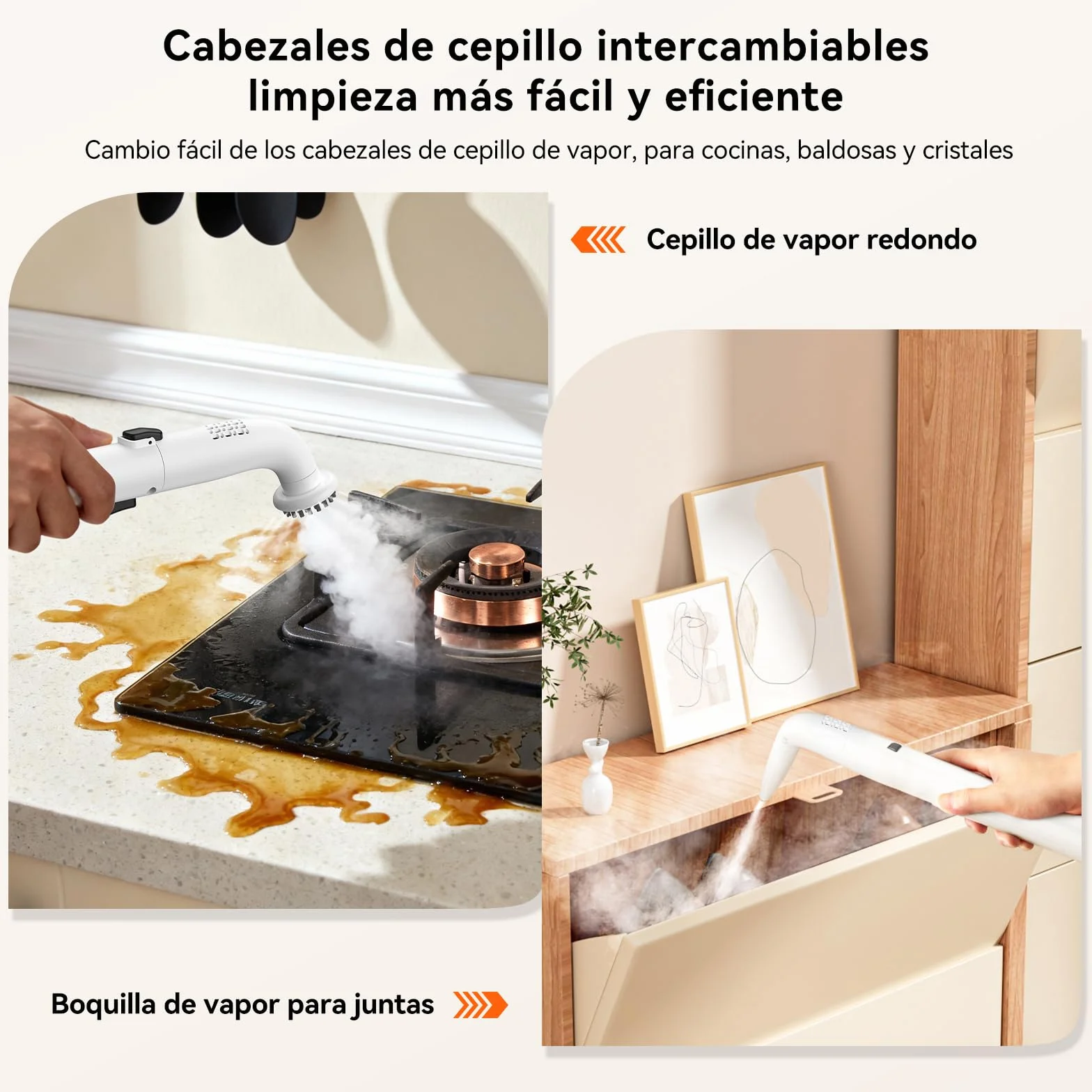 Uwant Aspiradora de Agua Tapiceria Lava y Aspira con Vapor Y100S 1750W 18KPa, 3 en 1 Frío/Agua Caliente 65℃/Vapor 100℃, Portátil, Cepillos mult. Limpia Sofá/Alfombras/Coche/Cocina, 2.4L Depósito