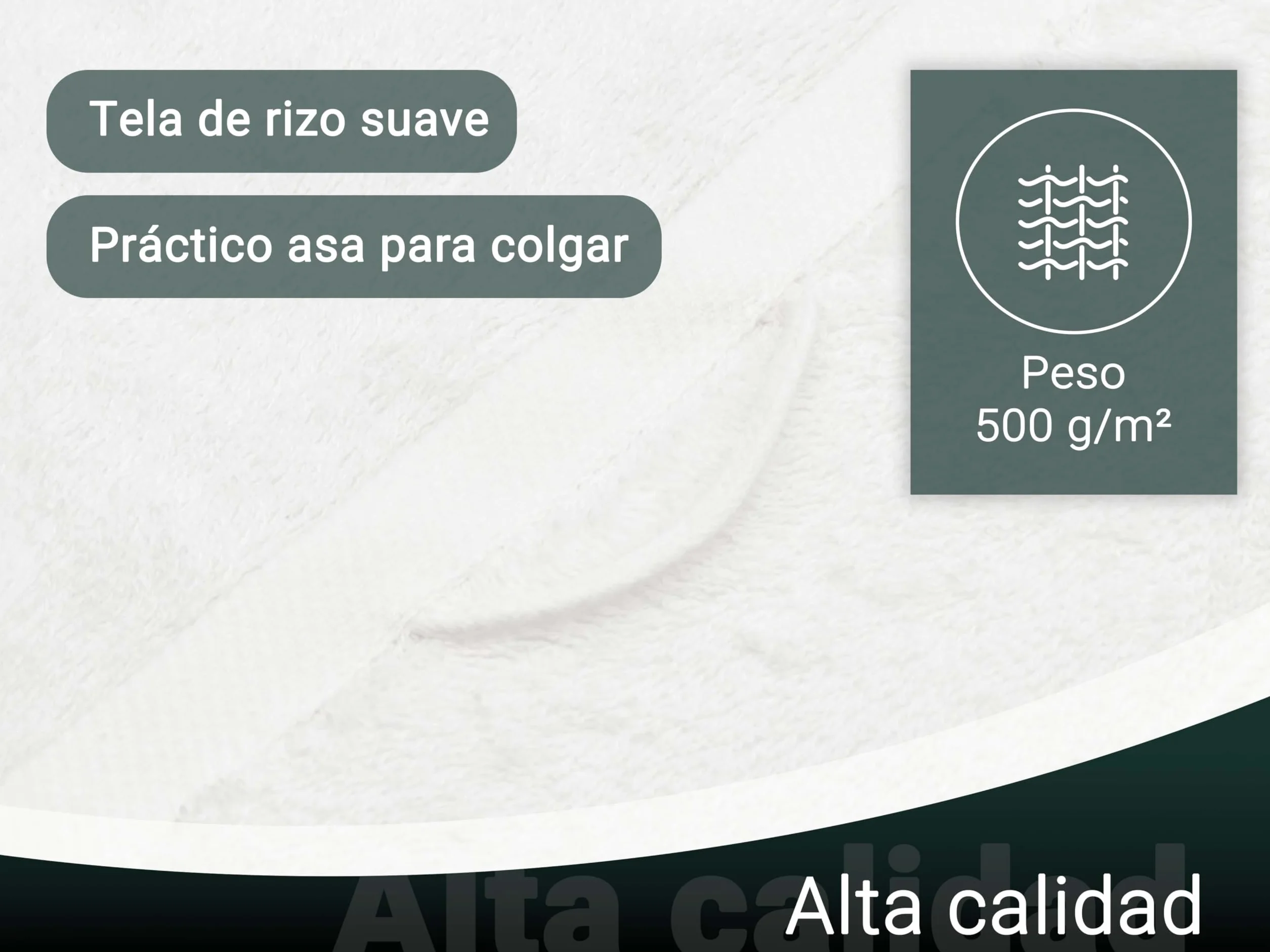 ZOLLNER Toallas para Invitados 30x50 cm Algodón Blanco Suaves Absorbentes