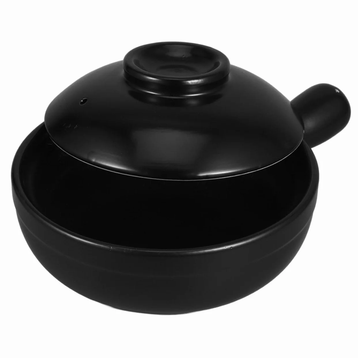 Olla de Barro Pequeña de 600ml en Arcilla Negra, Diseño Tradicional | Resistencia a Altas Temperaturas, Adecuado para Reuniones Familiares y Fiestas, Formato Compacto para Cocina