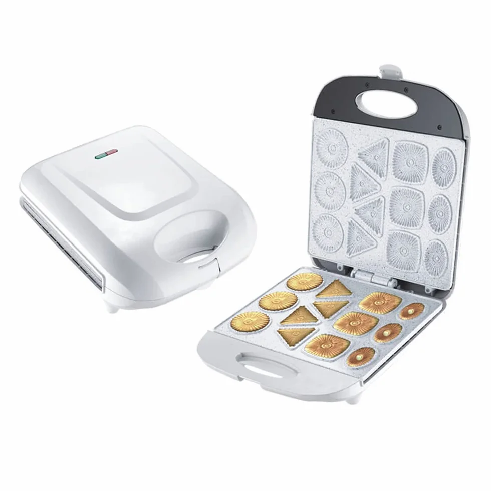 Gofrera Eléctrica, Placas Antiadherentes, asa de Toque Frío, Totalmente Libre de BPA. Blanco