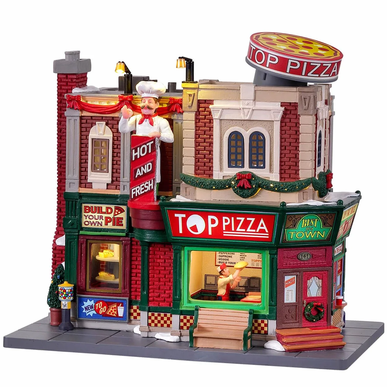 Lemax - Top Pizza, with 4.5v Adaptor