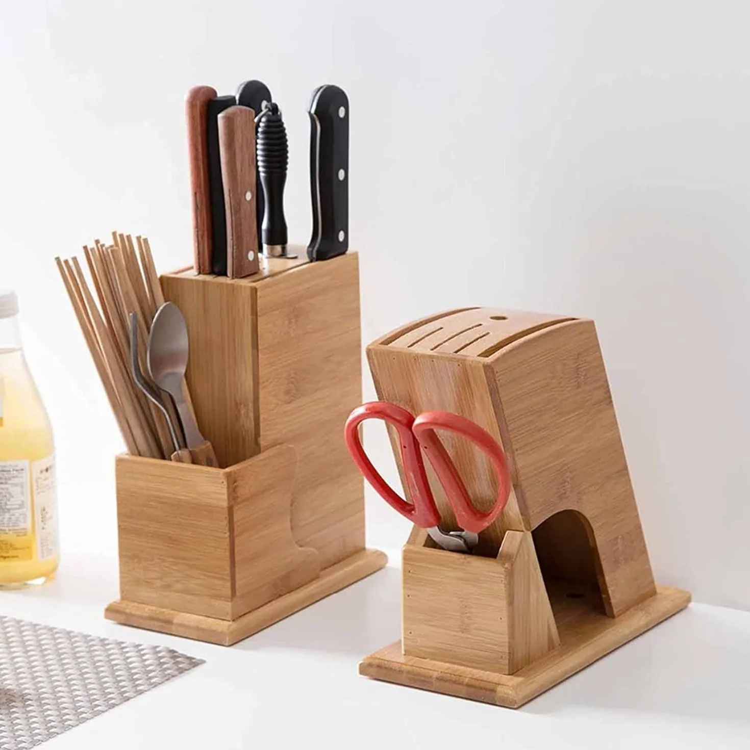 Bloque Cuchillos Cocina Utensilios De Cocina De Bambú Soporte para Cuchillos Soporte para Cuchillos Almacenamiento De Cuchillos Accesorios De Cocina