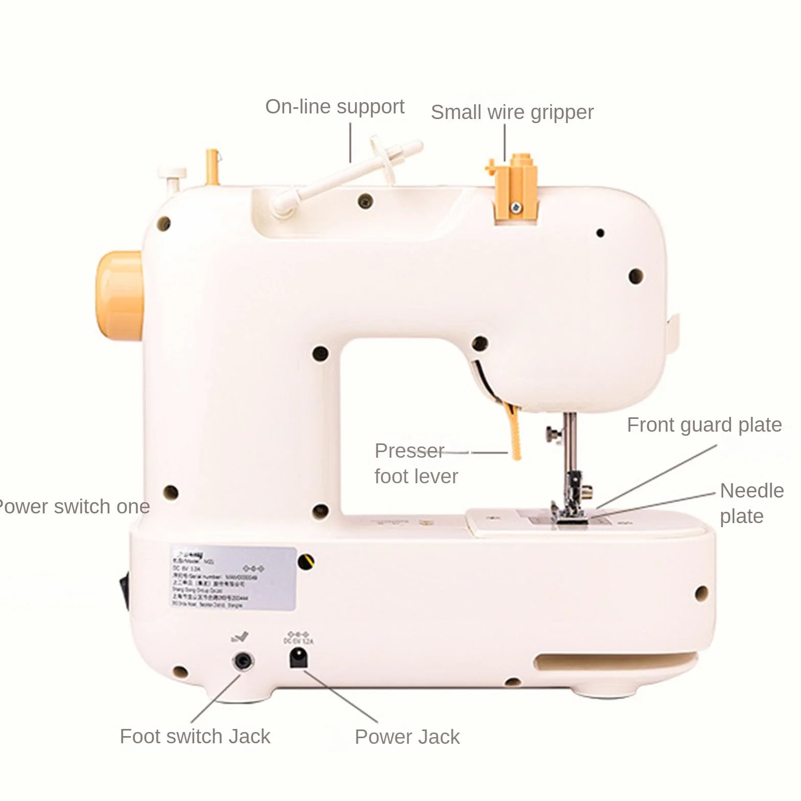 Máquina de coser para principiantes, con puntada hacia atrás | Múltiples patrones de puntadas y costura reversa con un solo toque, velocidad ajustable de 2 niveles, control dual