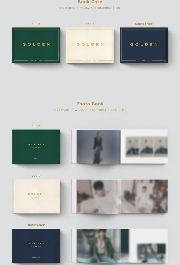 [Set] BTS JUNGKOOK GOLDEN 1st Solo Album 3 Verset + Weverse Album Ver