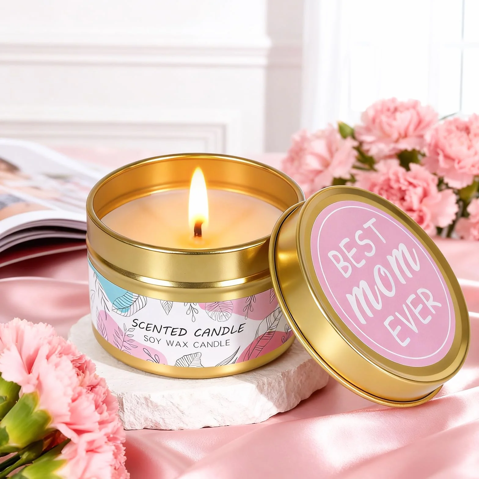 Regalos para mamá, regalo único de cumpleaños, día de la madre, regalo de agradecimiento para mujeres, juego de cesta de regalo para madre de hija e hijo, regalo de agradecimiento para madre de